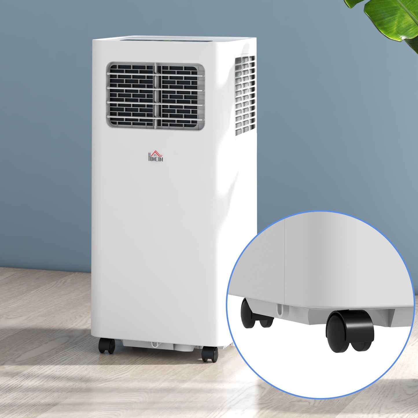 HOMCOM 8000 BTU Portable Air Conditioner for Rooms Up to 345 Sq. Ft., 3-in-1 AC Unit with Dehumidifier, Cooling Fan, Sleep, Remote, 24H Timer On/Off, Window Installation Kit, White