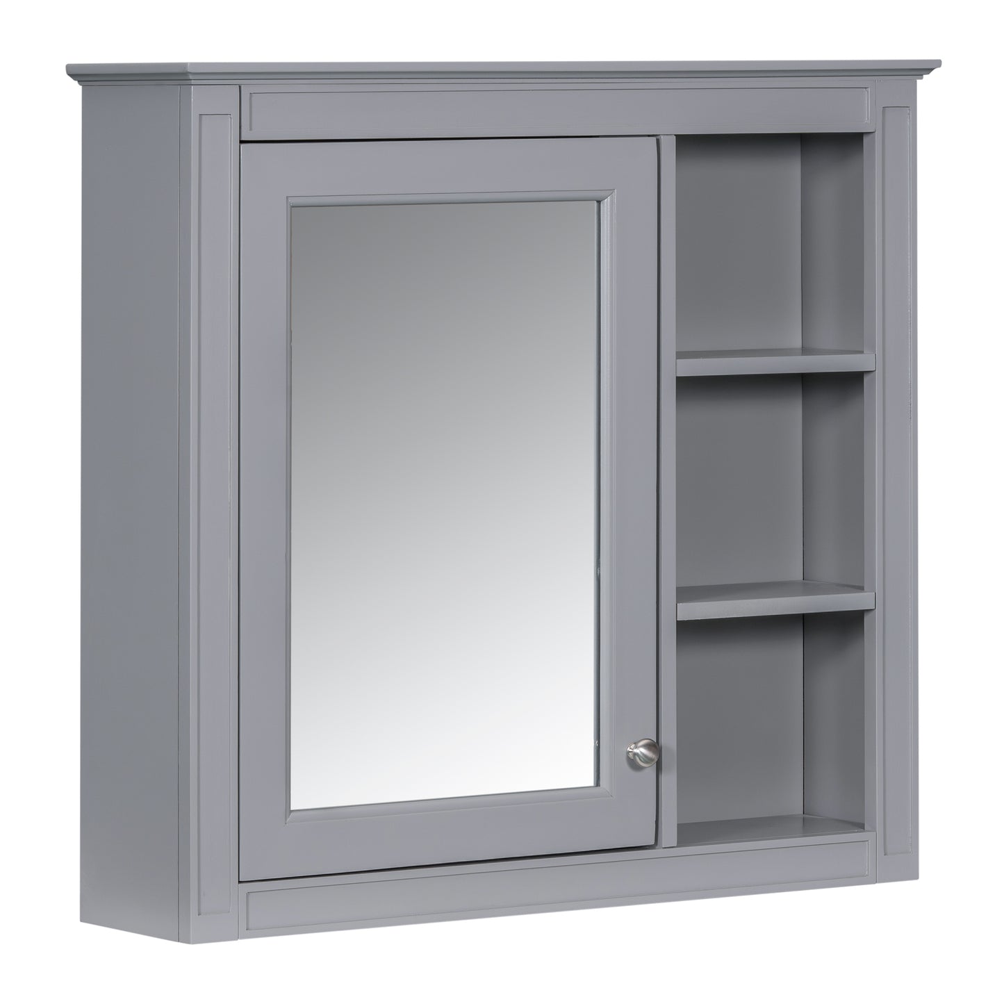 30'' Bathroom Vanity with Top Sink, Modern Bathroom Storage Cabinet with 2 Drawers and a Tip-out Drawer, Freestanding Vanity Set with Mirror Cabinet, Single Sink Bathroom Vanity