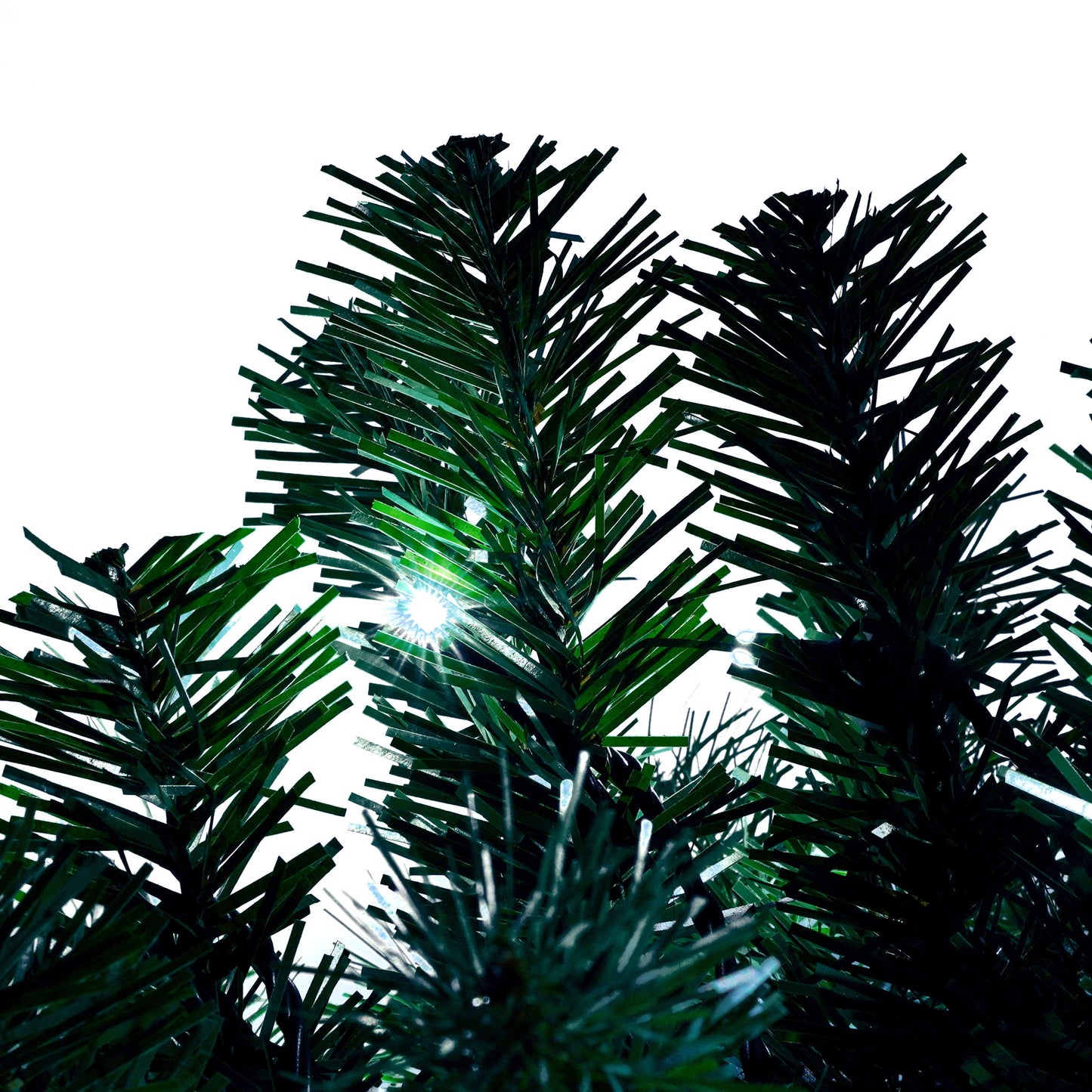 6FT Hinged Fir Artificial Fir Bent Top Christmas Tree, Xmas Tree Bendable Santa Hat Style Christmas Tree Holiday Decoration, 1250 Lush Branch Tips, 300 LED Lights X-mas