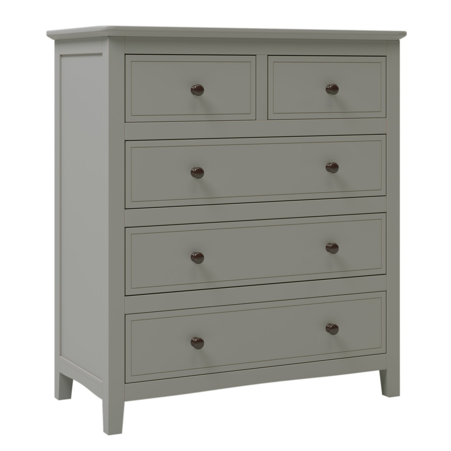 Gray Solid Wood 5 Pieces King Bedroom Sets(bed+nightstand*2+chest+dresser)NEW