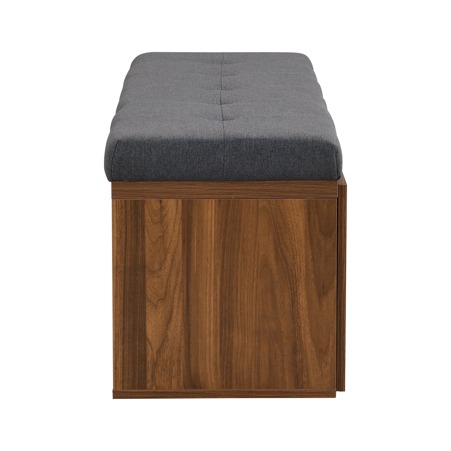 49" Shoe Storage Bench Entryway Shoe Cabinet Storage Ottoman with Padded Seat Cushion and Double Doors for Entryway, Hallway and Bedroom, Dark Grey