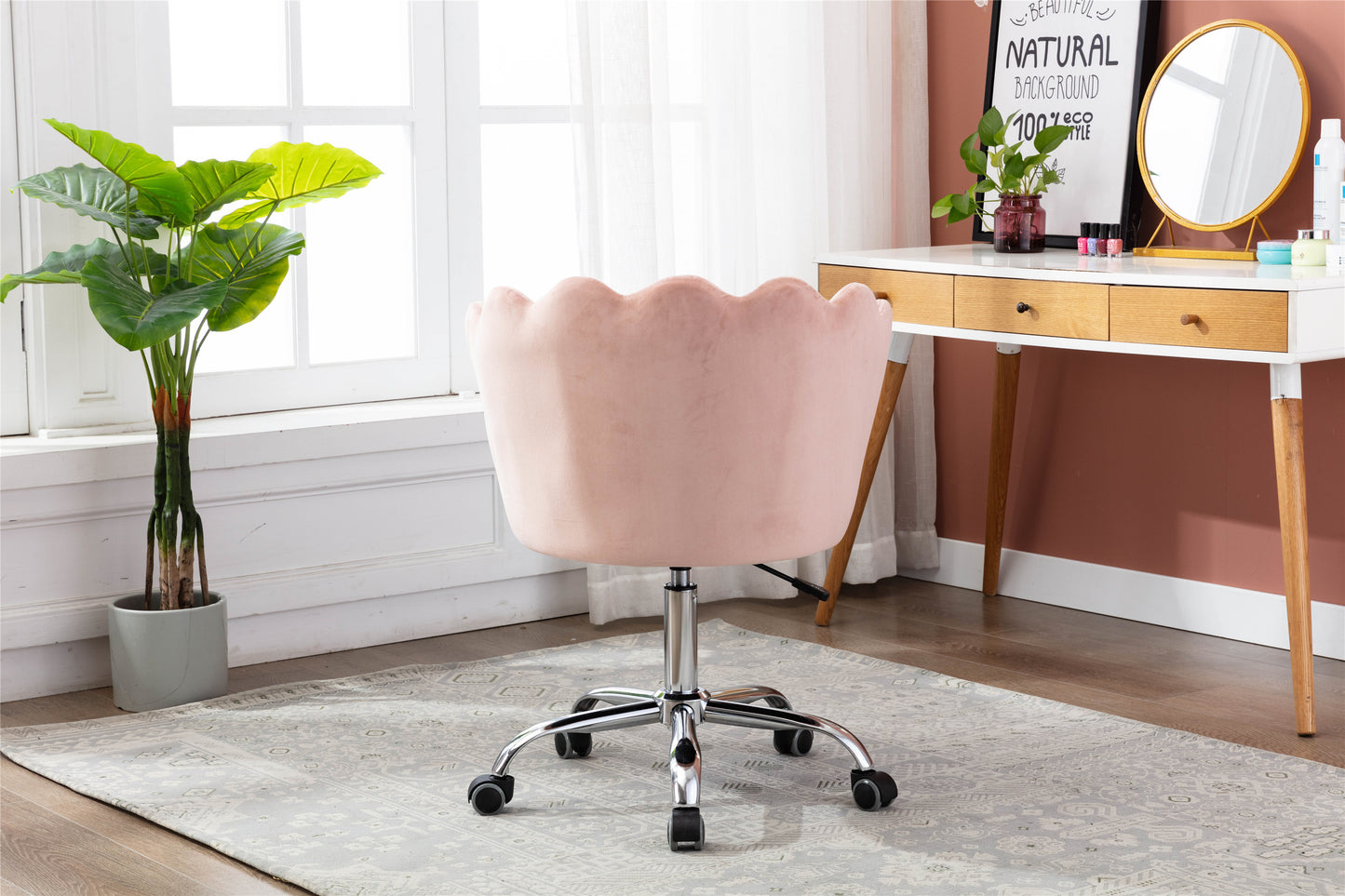COOLMORE Swivel Shell Chair for Living Room/Bed Room, Modern Leisure office Chair Pink
