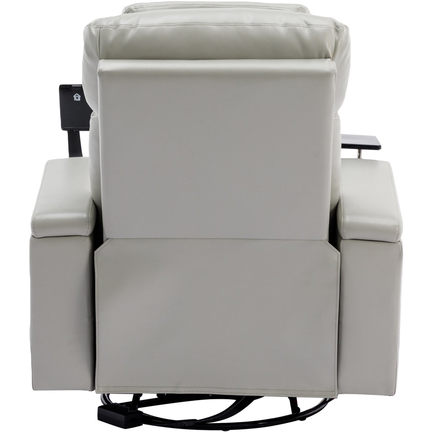 270° Power Swivel Recliner,Home Theater Seating With Hidden Arm Storage and LED Light Strip,Cup Holder,360° Swivel Tray Table,and Cell Phone Holder,Soft Living Room Chair,Grey