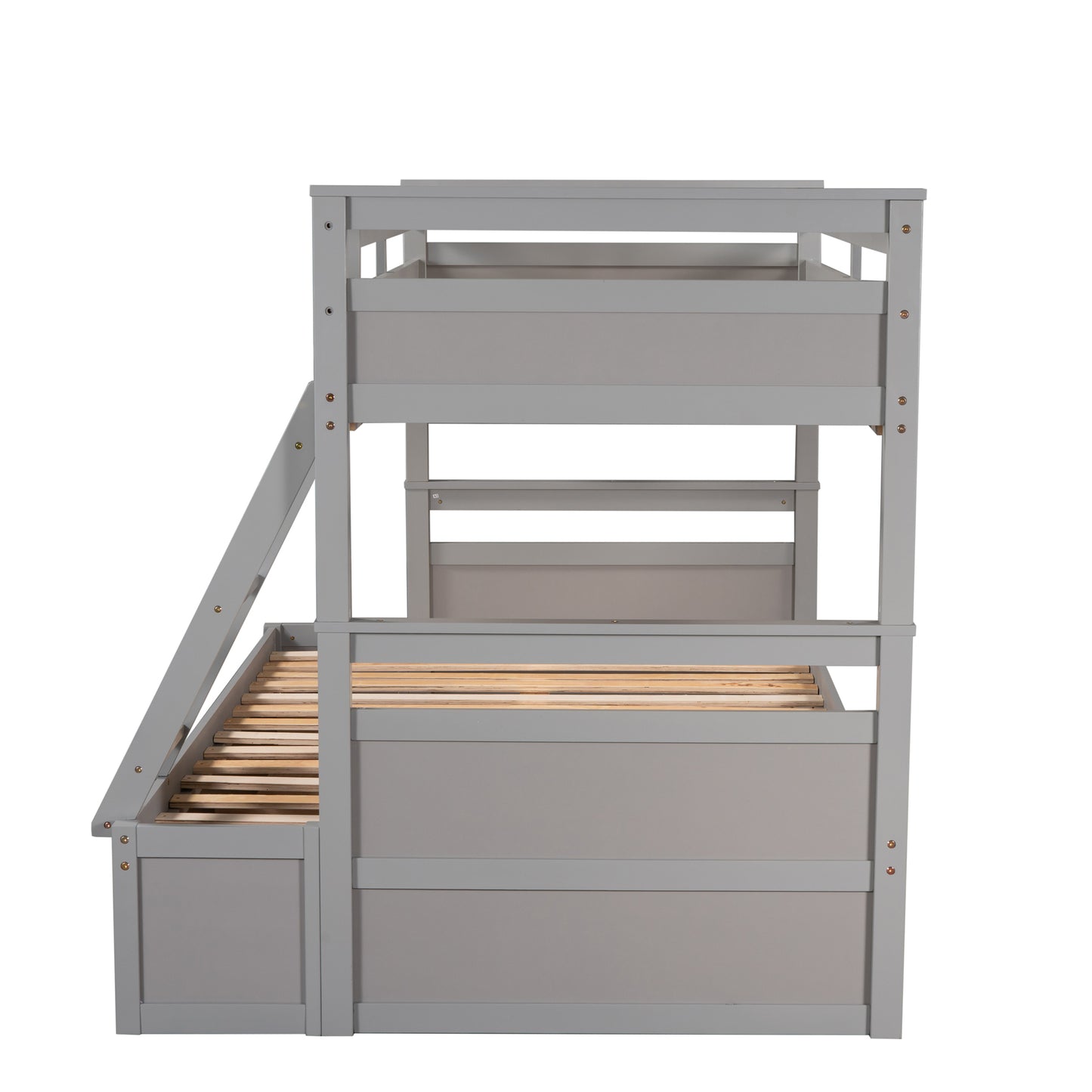 Twin over Full Bunk Bed with Storage - Gray(OLD SKU :LP000022AAE)