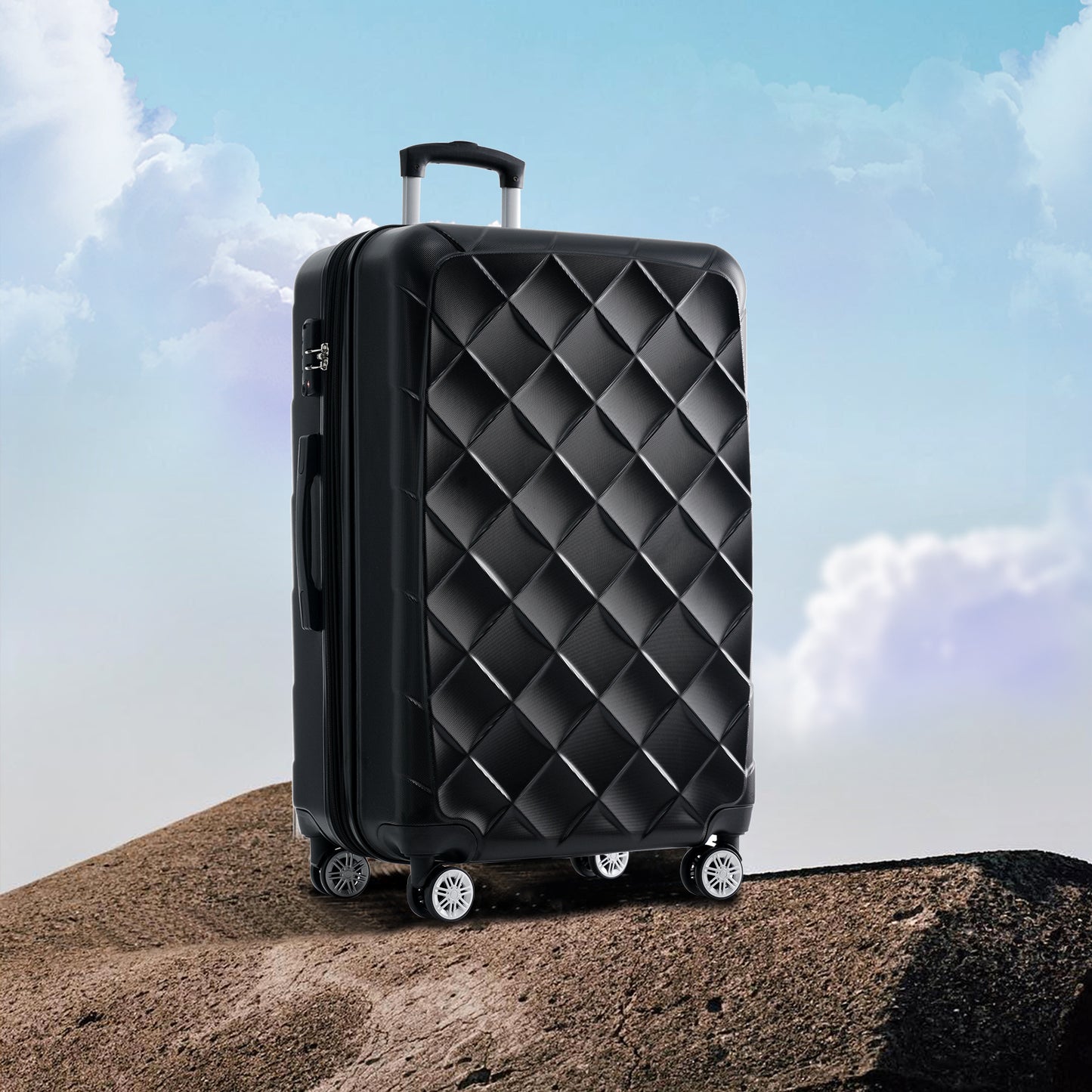 3 Piece Luggage Set Suitcase Set, ABS Hard Shell Lightweight Expandable Travel Luggage with TSA Lock, Spinner Wheels for Men Women