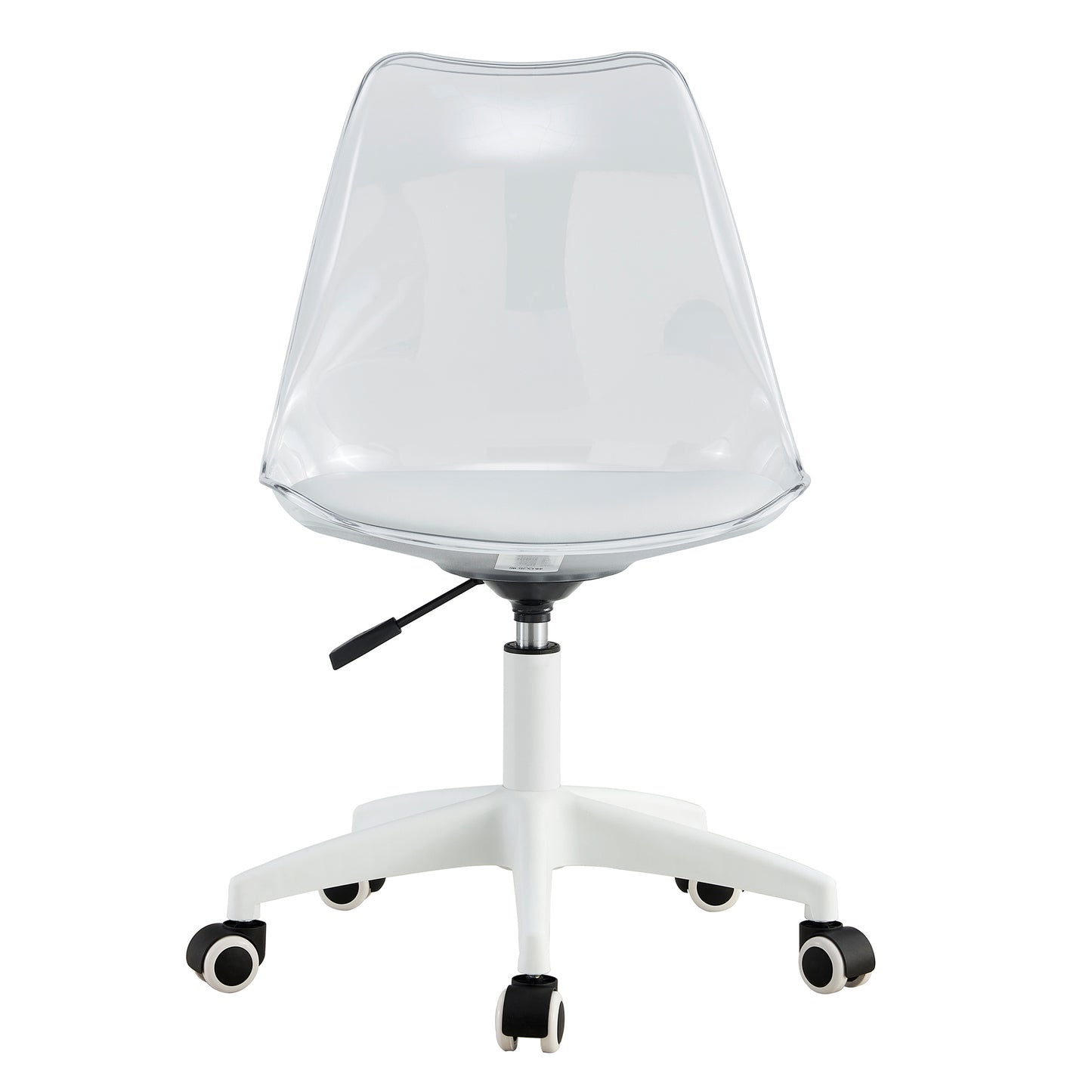 Modern Home Office Desk Chairs, Adjustable 360 °Swivel Chair Engineering Plastic Armless Swivel Computer Chair With Wheels for Living Room, Bed Room Office Hotel Dining Room and Transparent Color