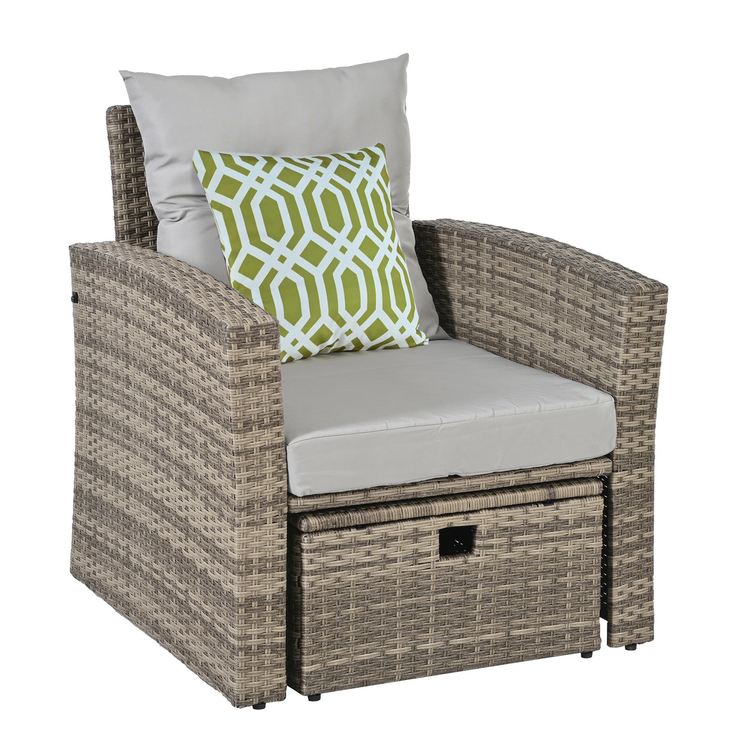 Patio Furniture, Outdoor Furniture, Seasonal PE Wicker Furniture, 6 Set Wicker Furniture With Tempered Glass Coffee Table