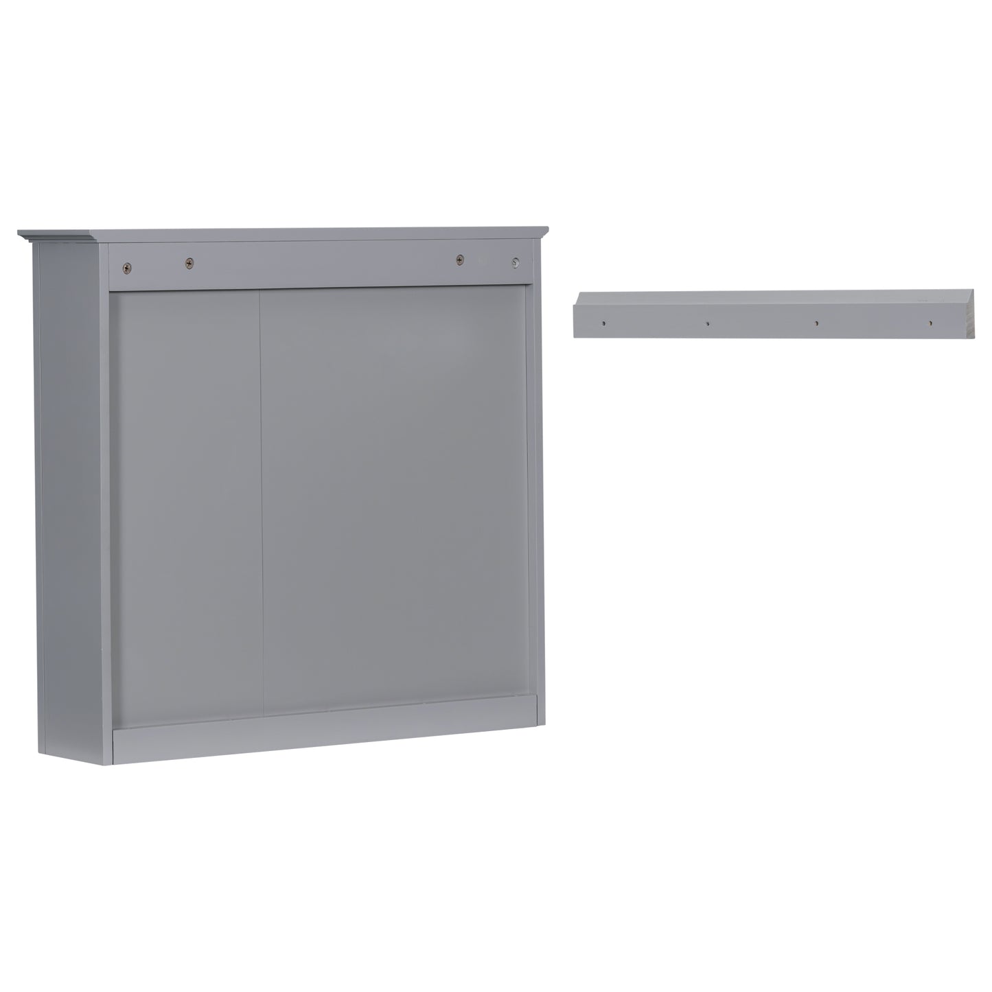 30'' Bathroom Vanity with Top Sink, Modern Bathroom Storage Cabinet with 2 Drawers and a Tip-out Drawer, Freestanding Vanity Set with Mirror Cabinet, Single Sink Bathroom Vanity