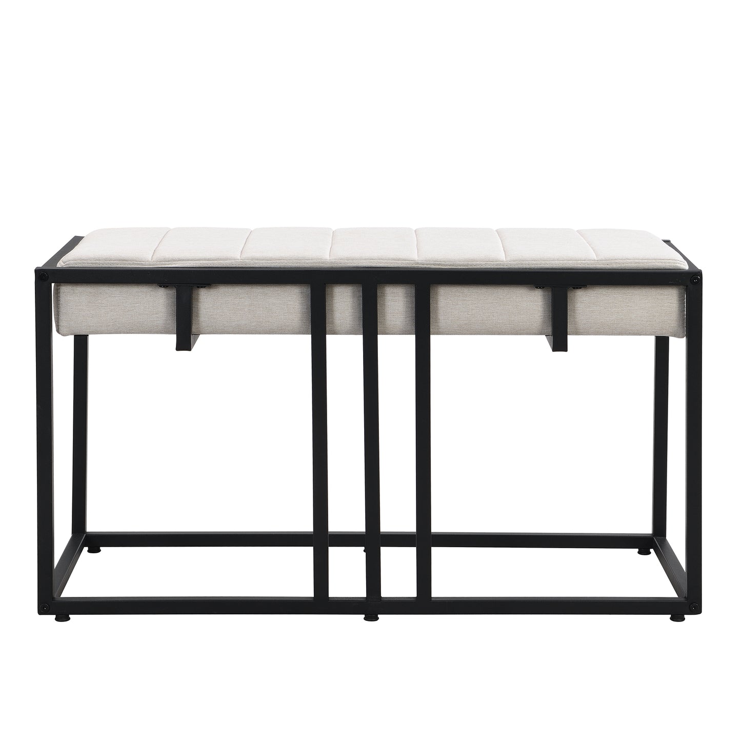 TOPMAX Modern Faux Marble 6-Piece Dining Table Set,60inch Metal Kitchen Table Set with Upholstered Dining Chairs and Bench, Black