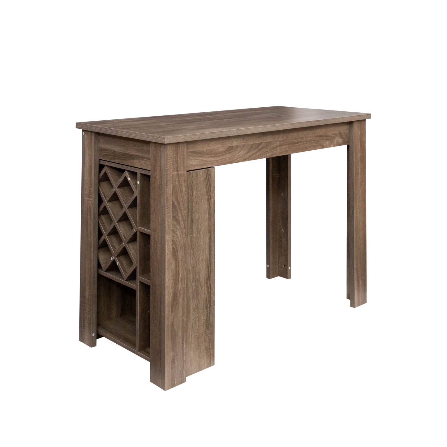 Kitchen Bar Table with Storage Shelves