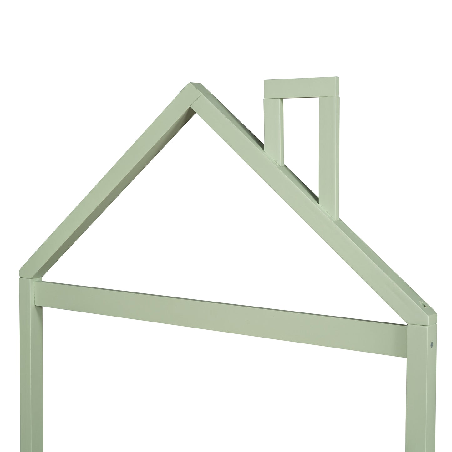 Full Size Wood Platform Bed with House-shaped Headboard (Green)
