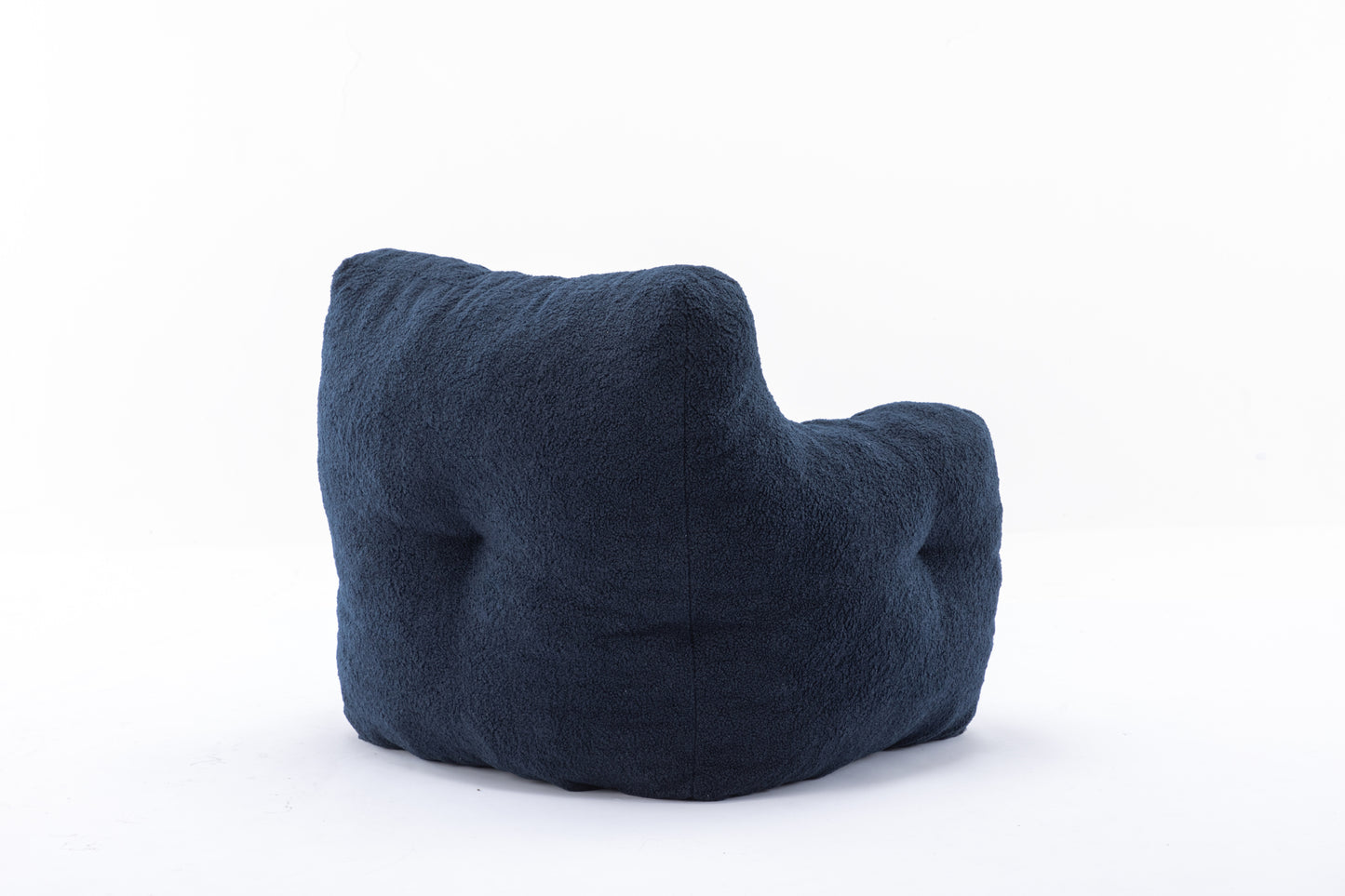 010-Soft Teddy Fabric Tufted Foam Bean Bag Chair With Teddy Fabric Dark Blue