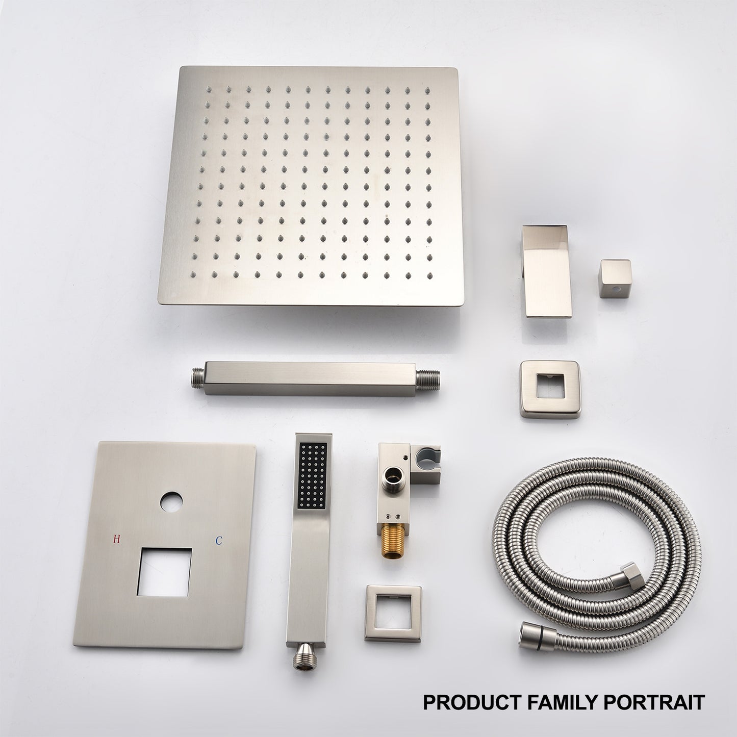 Ceiling Mounted Shower System Combo Set with Handheld and 12"Shower head