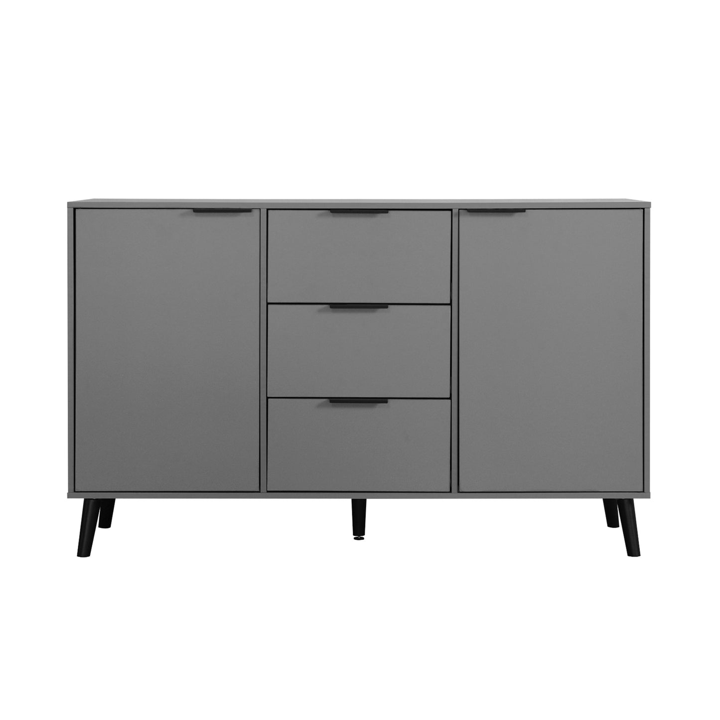 Sideboard Buffet Cabinet with Storage, Wood Coffee Bar Cabinet, 47.2" Kitchen Cabinet with 3 Drawers & 2 Doors, Kitchen Buffet Cabinet Cupboard Gray