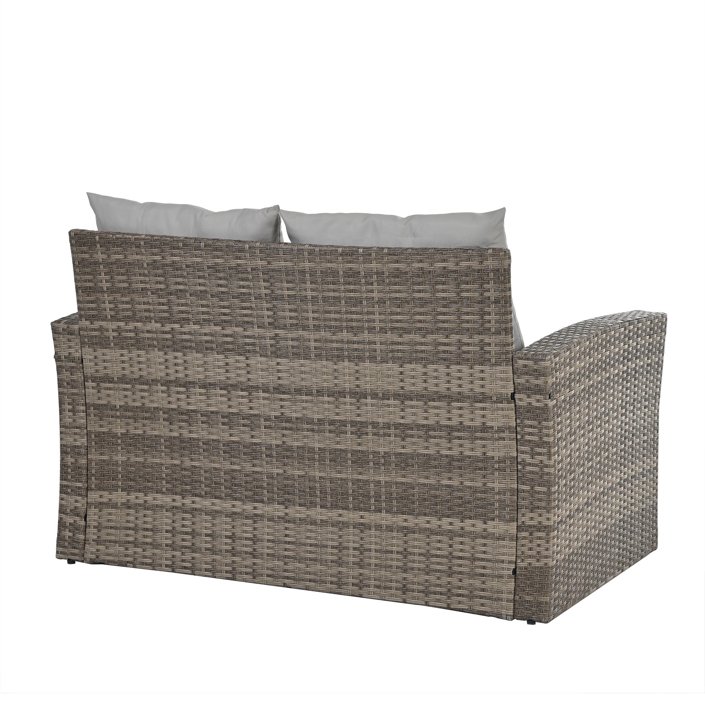 Patio Furniture, Outdoor Furniture, Seasonal PE Wicker Furniture, 6 Set Wicker Furniture With Tempered Glass Coffee Table