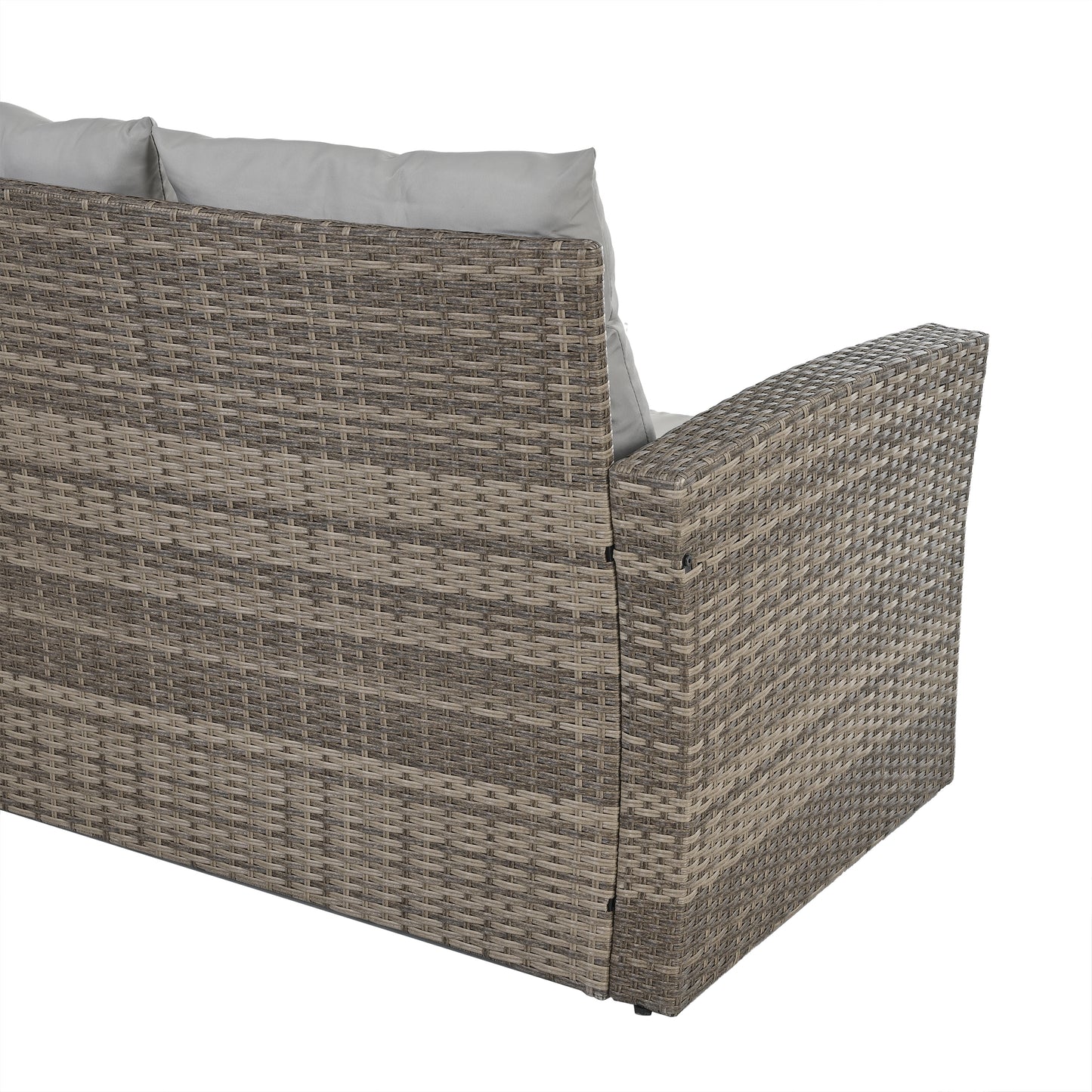 Patio Furniture, Outdoor Furniture, Seasonal PE Wicker Furniture, 6 Set Wicker Furniture With Tempered Glass Coffee Table