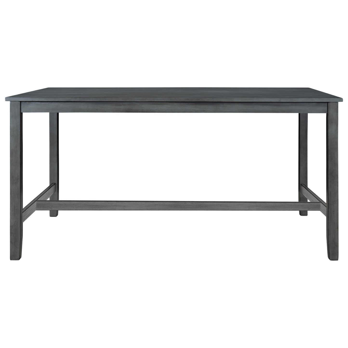 TOPMAX 6 Piece Wooden Dining Table set, Kitchen Table set with 4 Chairs and Bench, Farmhouse Rustic Style,Gray