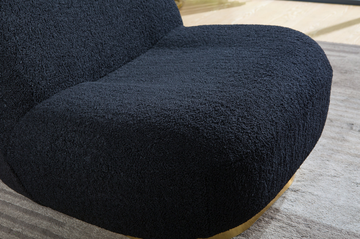Modern Velvet Swivel Accent Chair, Swivel Barrel Chair with Gold Finish Stainless Steel Base