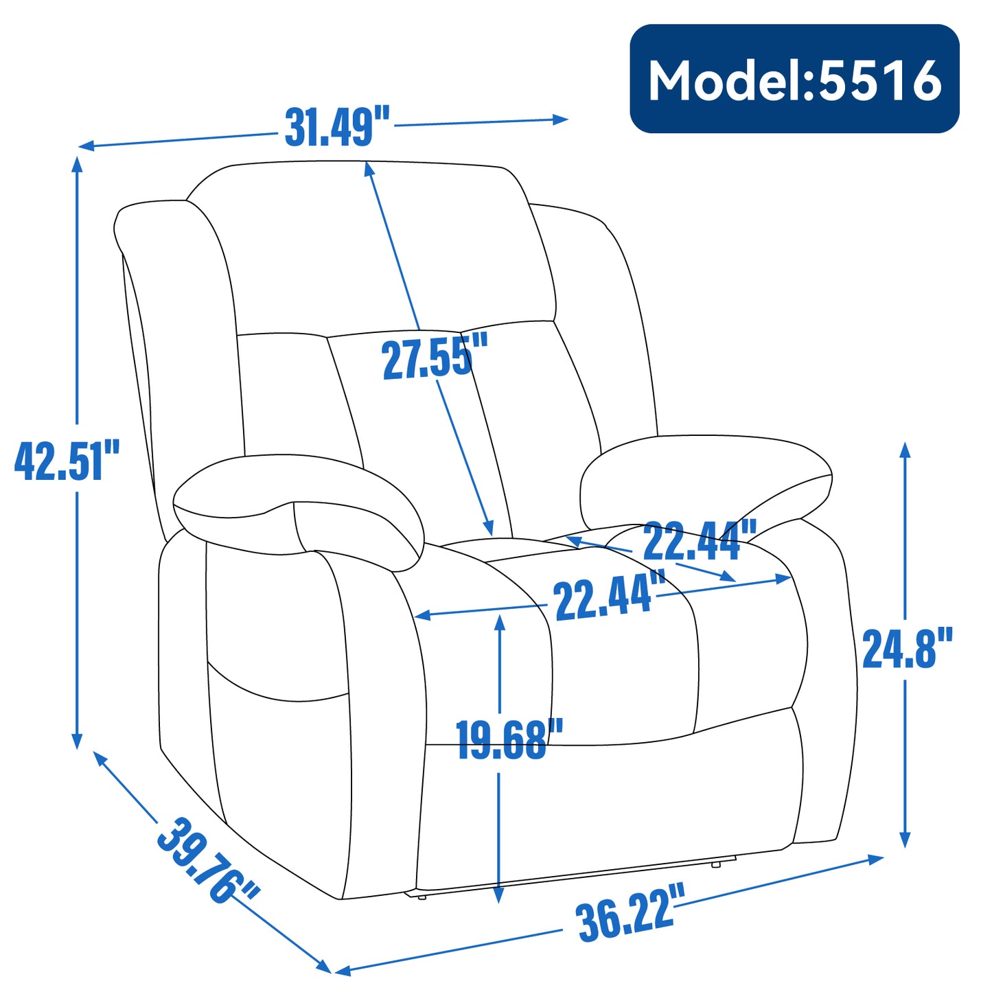 Dual Motor Infinite Position Up to 350 LBS Electric Medium size Grey Power Lift Recliner Chair with 8-Point Vibration Massage and Lumbar Heating