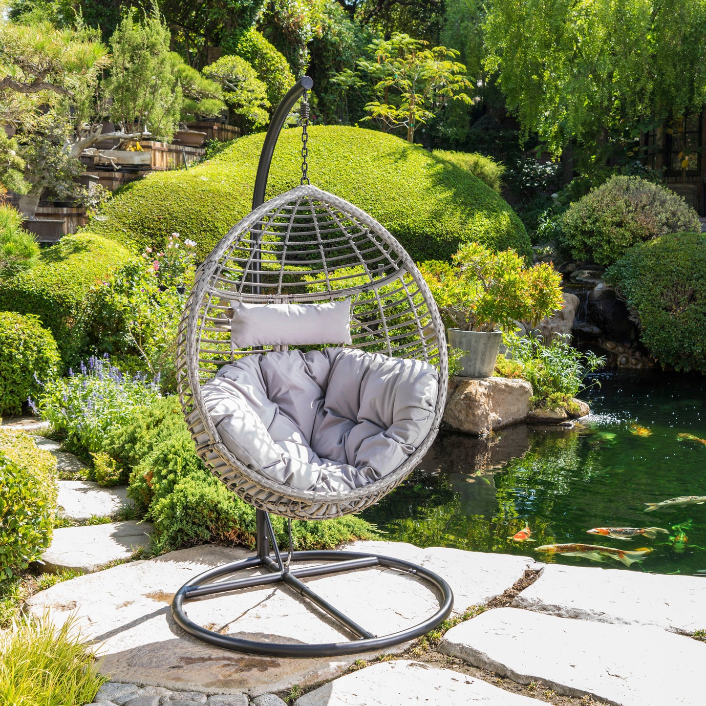 LAYLA HANGING BASKET- GREY