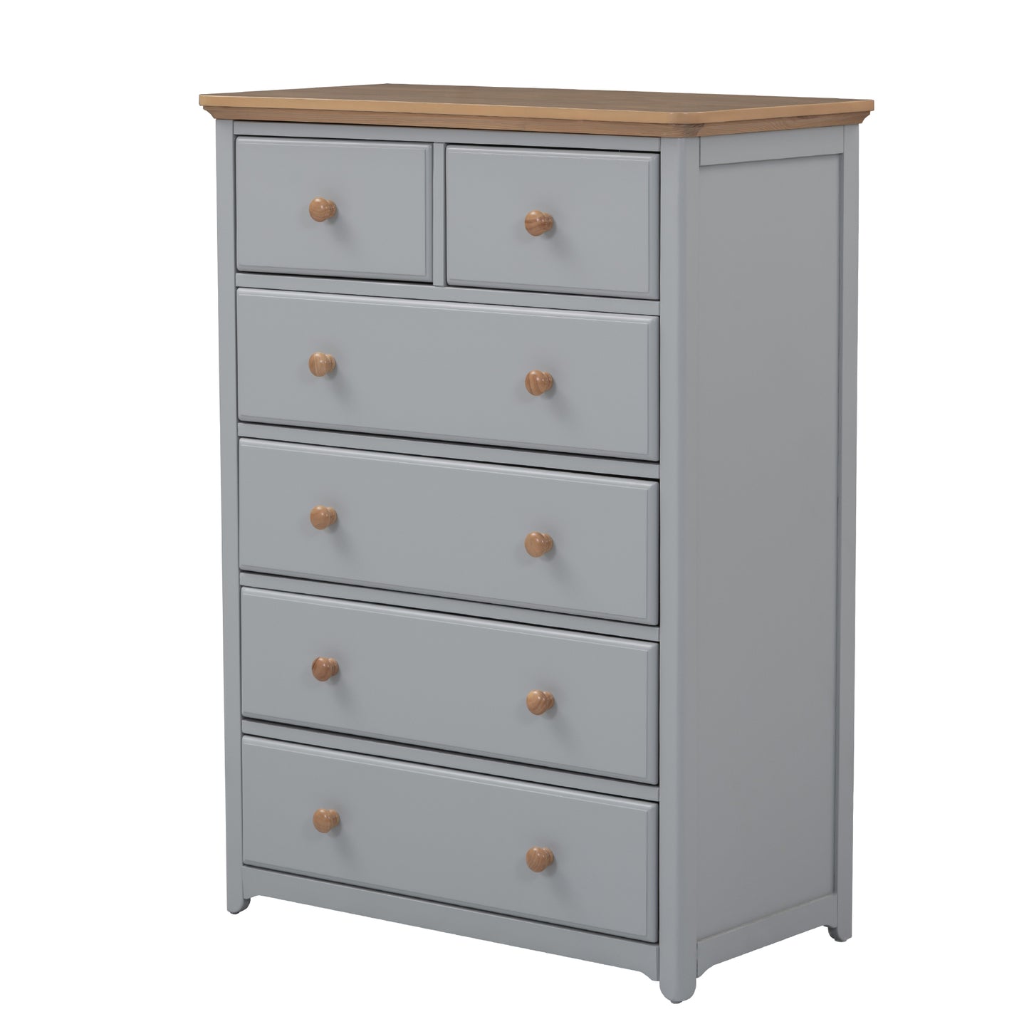 Rustic Wooden Chest with 6 Drawers,Storage Cabinet for Bedroom,Gray+Natrual