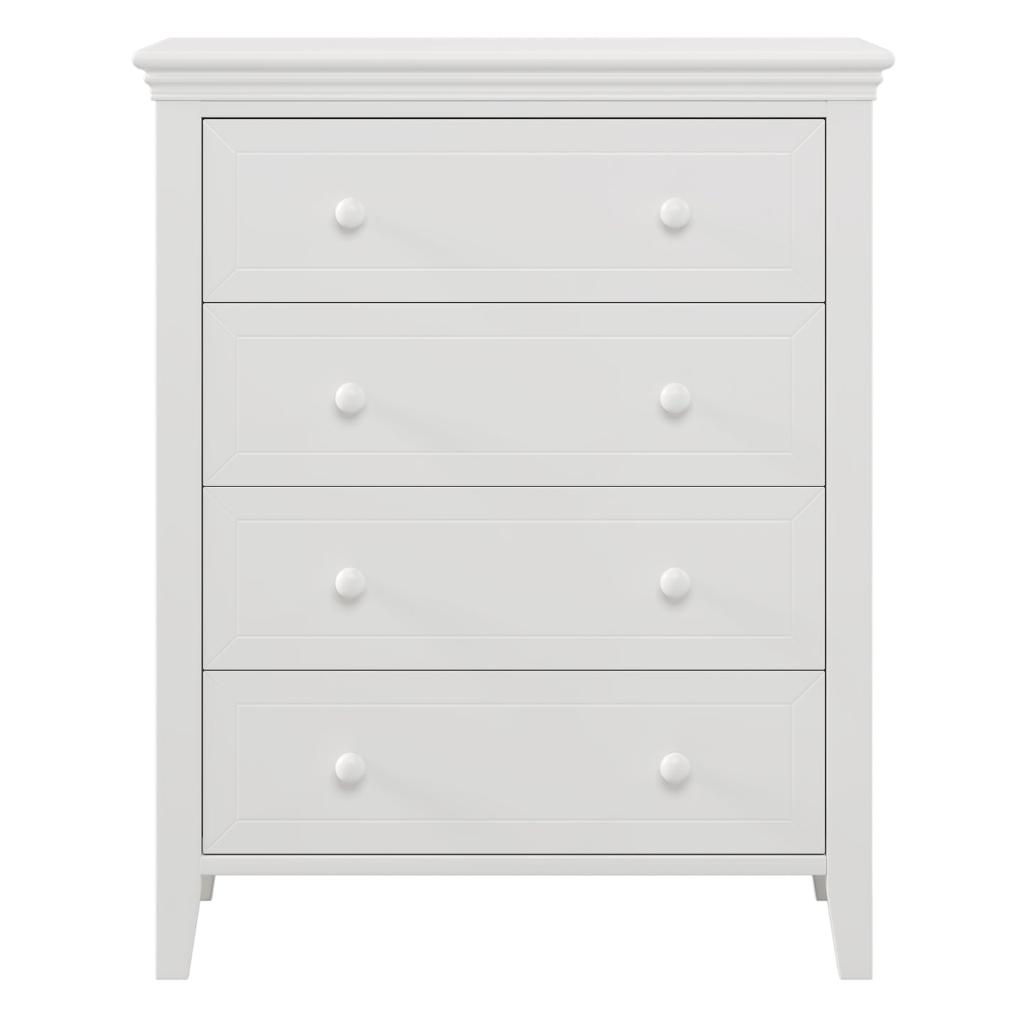 3 Pieces Traditional Concise Style White Bedroom Sets, Nightstand+Chest+Full Bed