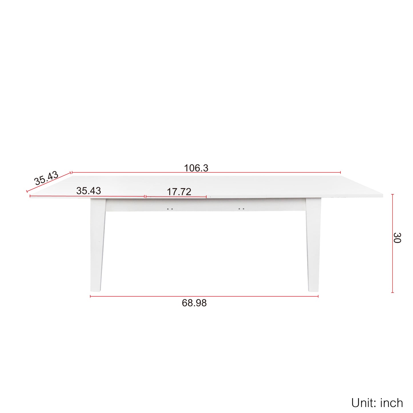 Dining Table , 106.3 in Large Extendable Kitchen Table