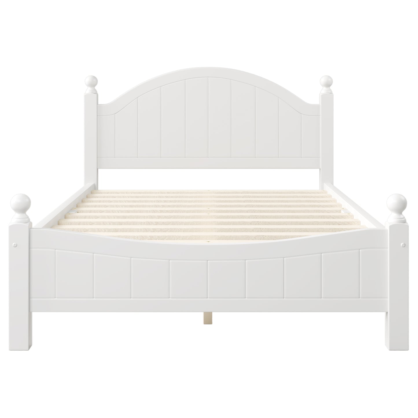 3 Pieces Traditional Concise Style White Bedroom Sets, Nightstand+Chest+Full Bed