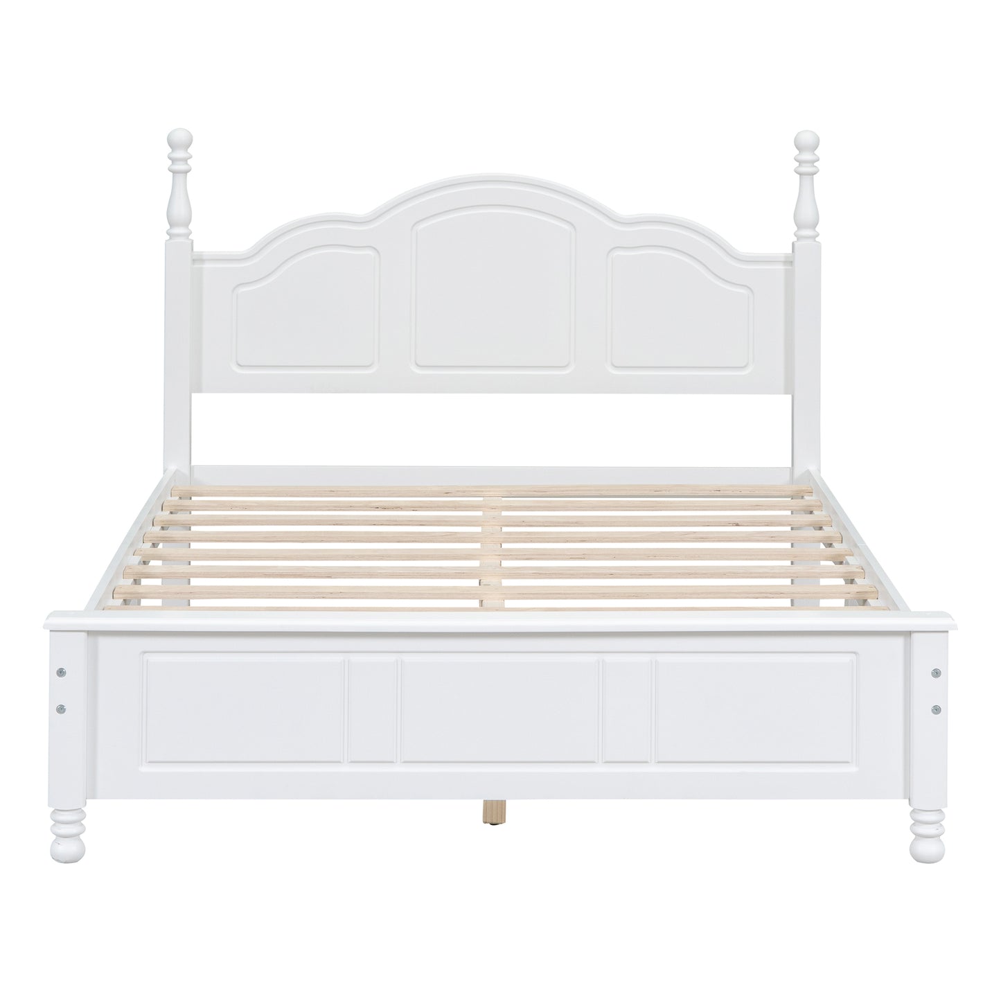 3-Pieces Bedroom Sets,Full Size Wood Platform Bed and Two Nightstands-White