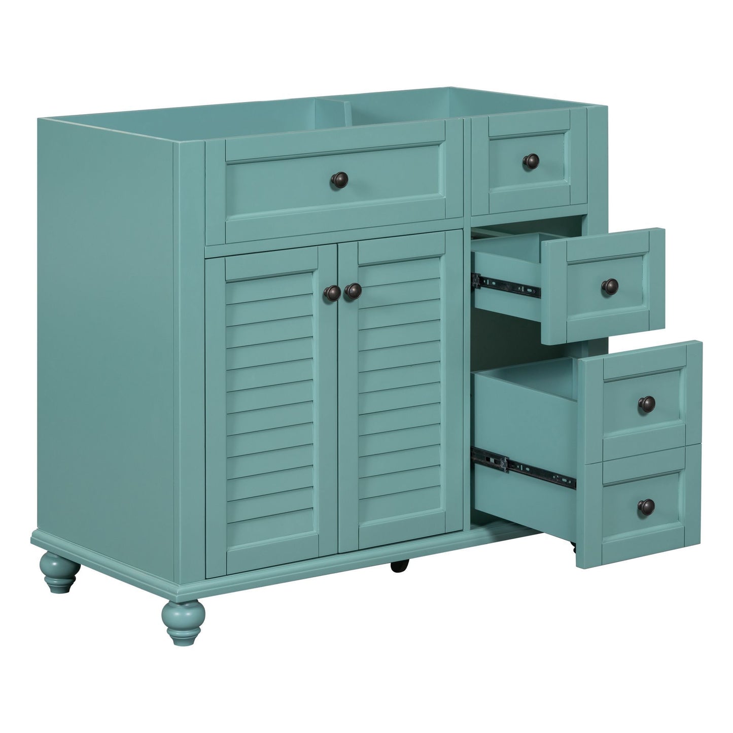 36'' Bathroom Vanity without Top Sink, Free Standing Vanity Set with 2 Drawers& Soft Closing Doors,Solid Wood Frame Bathroom Storage Cabinet (NOT INCLUDE BASIN SINK)