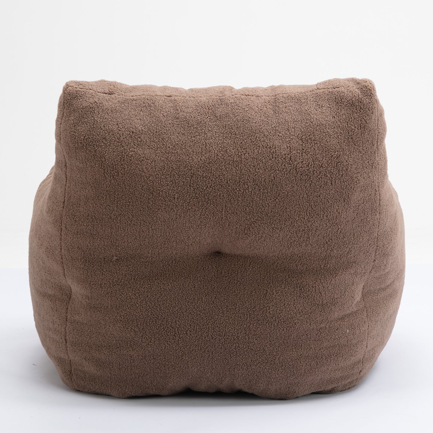 010-Soft Teddy Fabric Tufted Foam Bean Bag Chair With Teddy Fabric Coffee