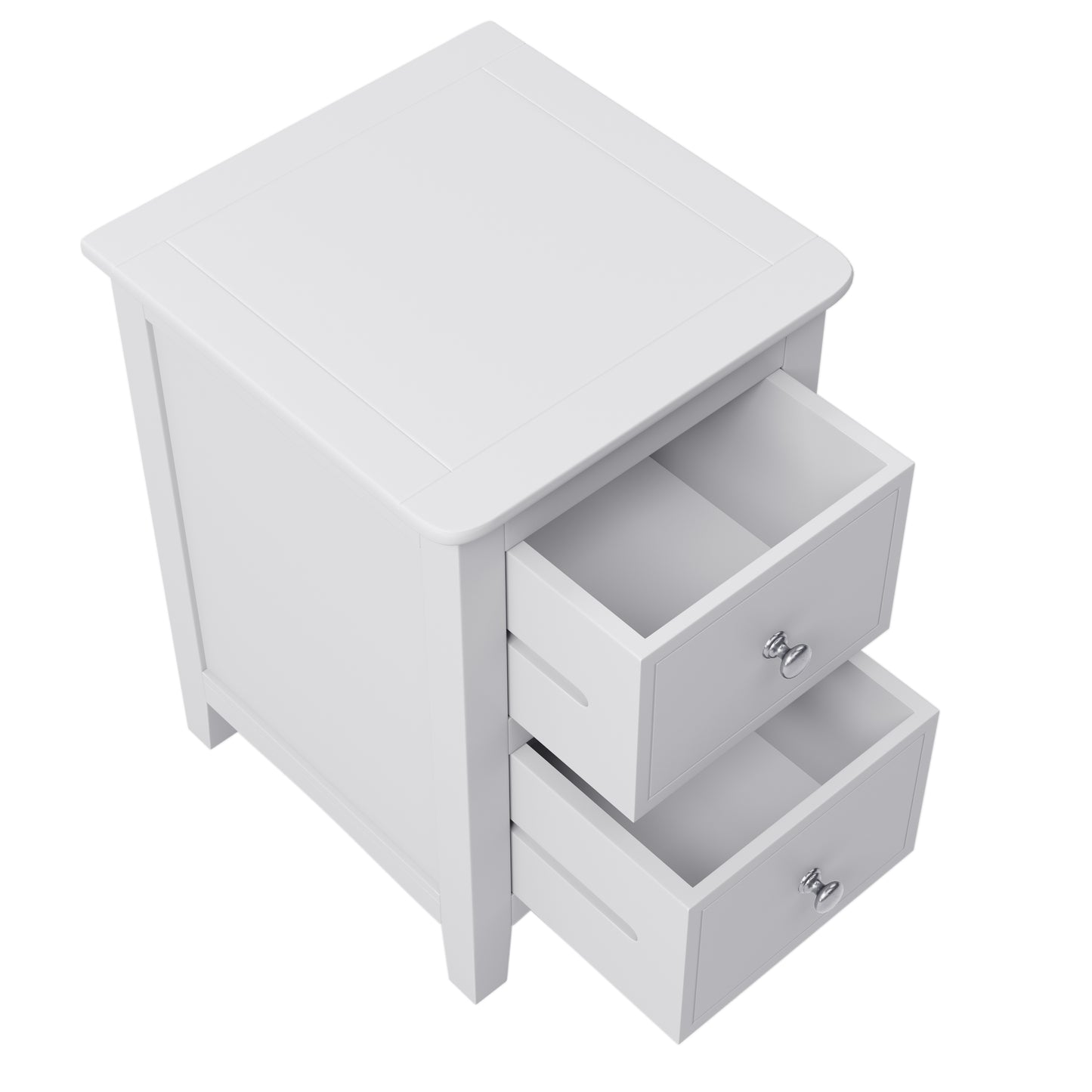 White Solid Wood 5 Pieces King Bedroom Sets(bed+nightstand*2+chest+dresser)