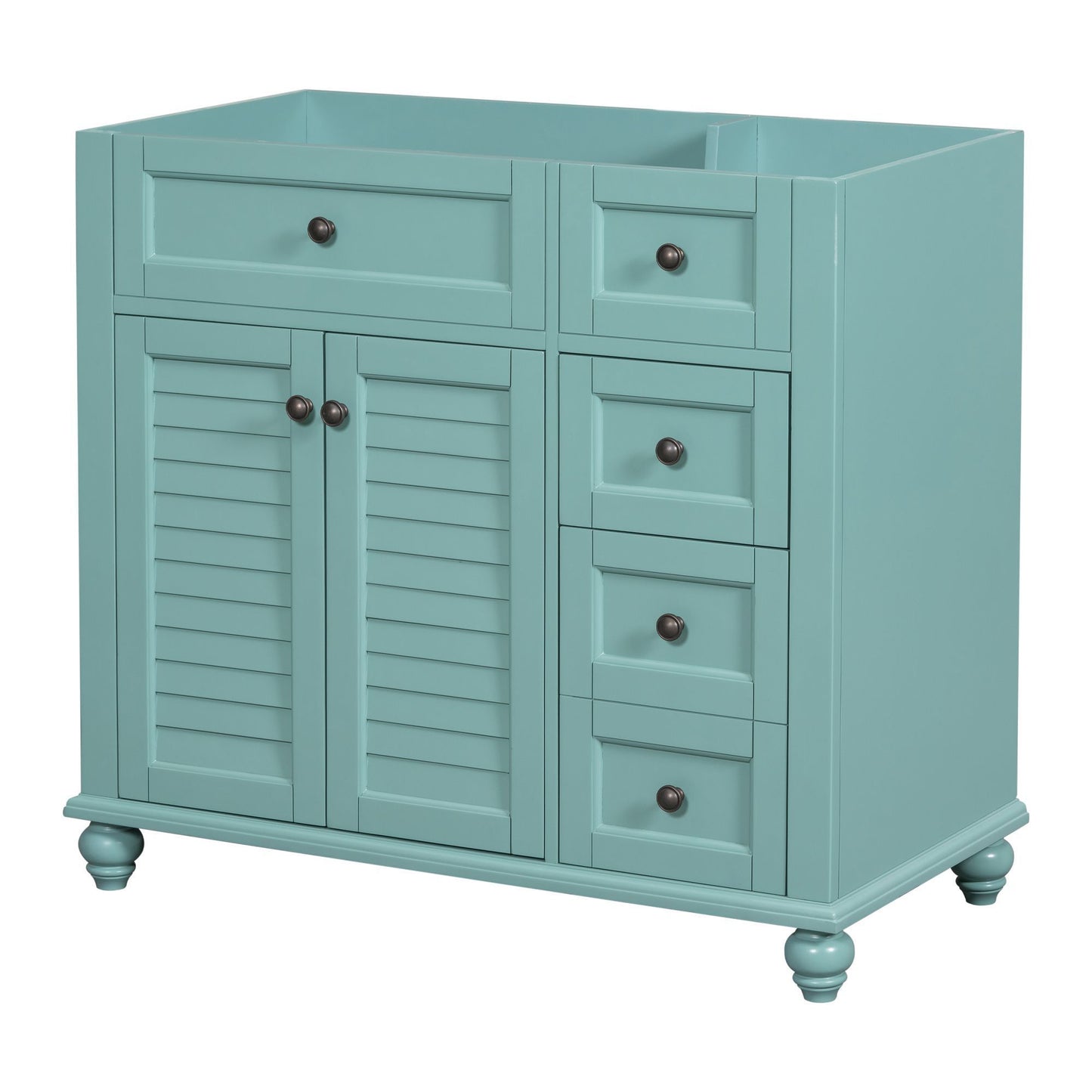 36'' Bathroom Vanity without Top Sink, Free Standing Vanity Set with 2 Drawers& Soft Closing Doors,Solid Wood Frame Bathroom Storage Cabinet (NOT INCLUDE BASIN SINK)