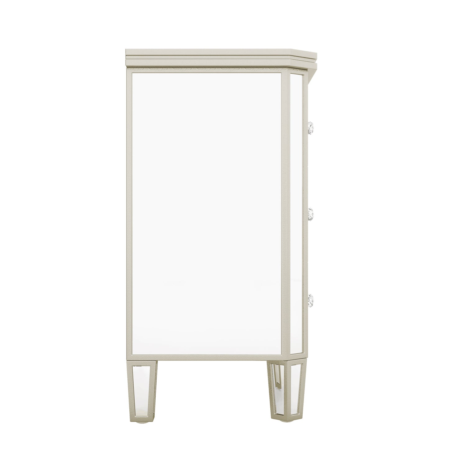 Elegant Mirrored 6-Drawer Dresser with Golden Lines Storage Cabinet for Living Room, Hallway, Entryway