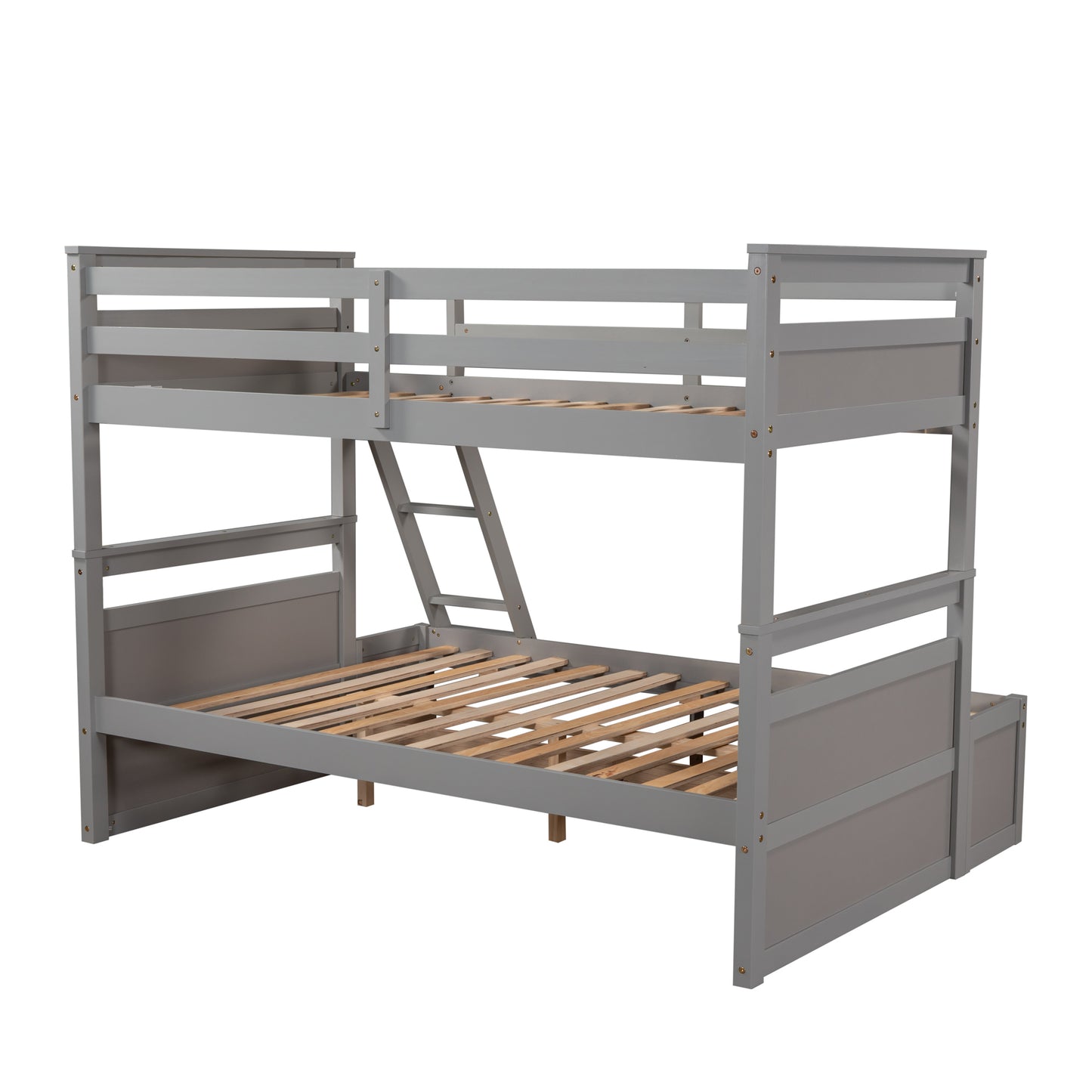 Twin over Full Bunk Bed with Storage - Gray(OLD SKU :LP000022AAE)