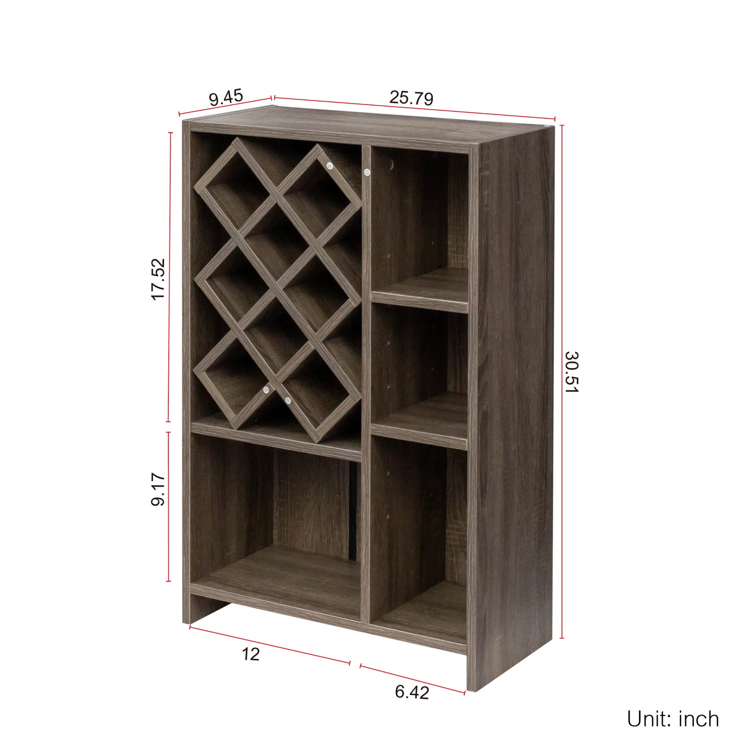 Kitchen Bar Table with Storage Shelves