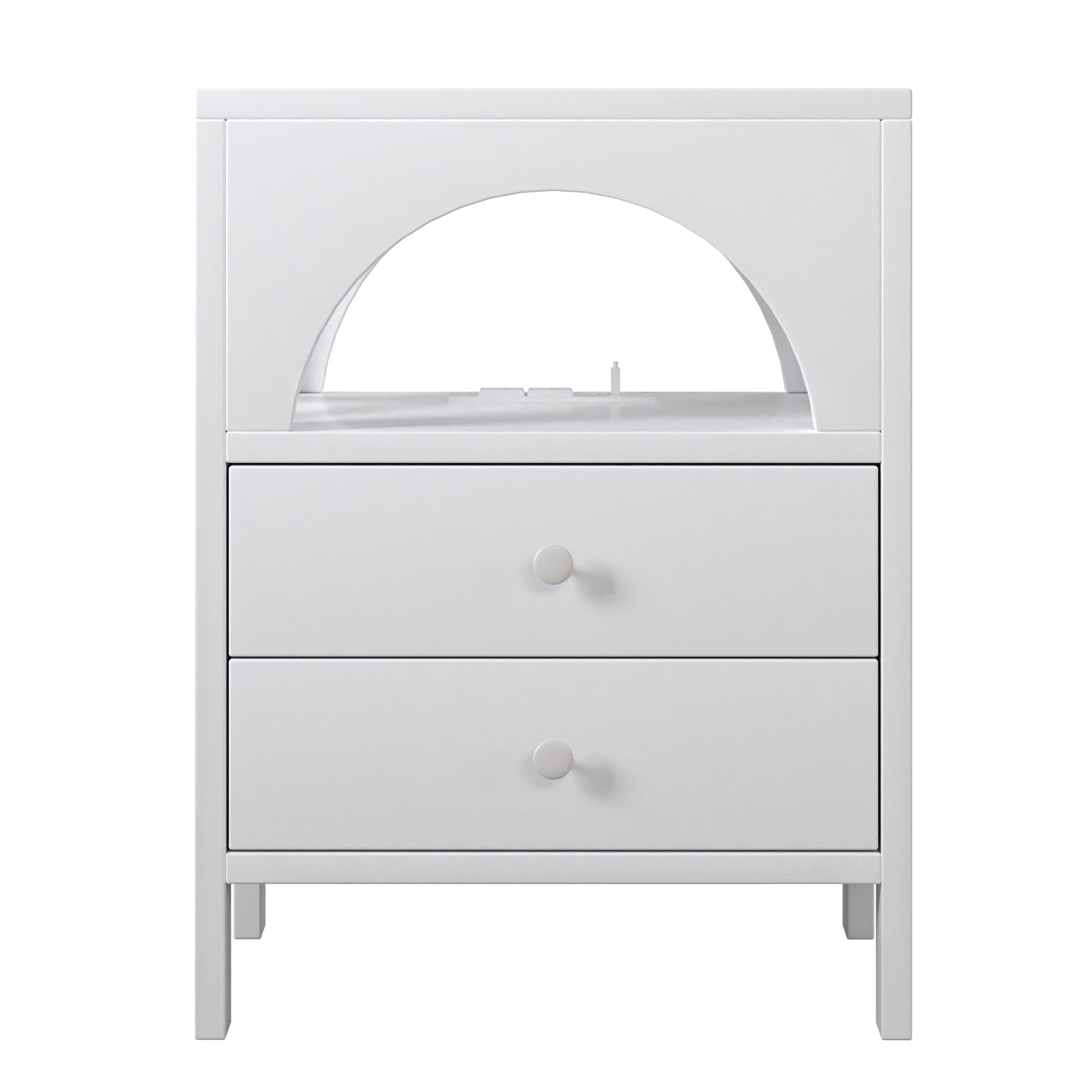 3-Pieces Bedroom Sets,Queen Size Upholstered Bed with LED Lights and Motion Activated Night Lights,Two Nightstands with USB Charging Station and LED lights,White