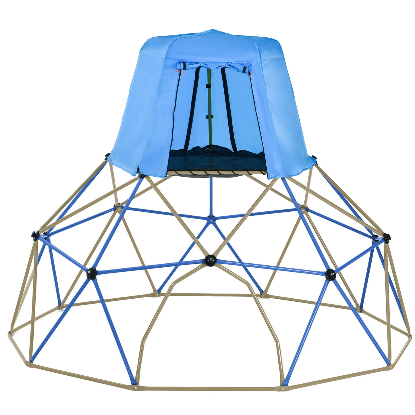 Kids Climbing Dome with Canopy and Playmat - 10 ft Jungle Gym Geometric Playground Dome Climber Play Center, Rust & UV Resistant Steel Supporting 1000 LBS