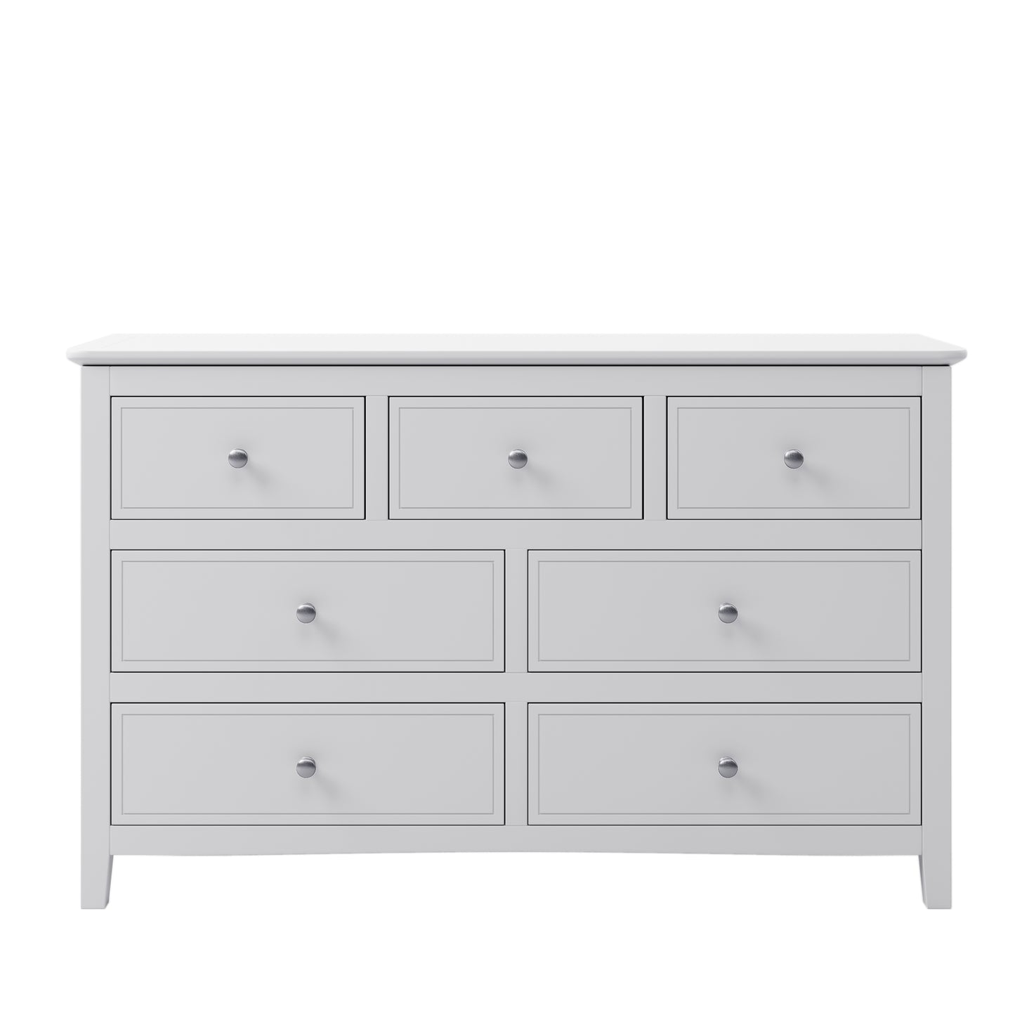 White Solid Wood 5 Pieces King Bedroom Sets(bed+nightstand*2+chest+dresser)