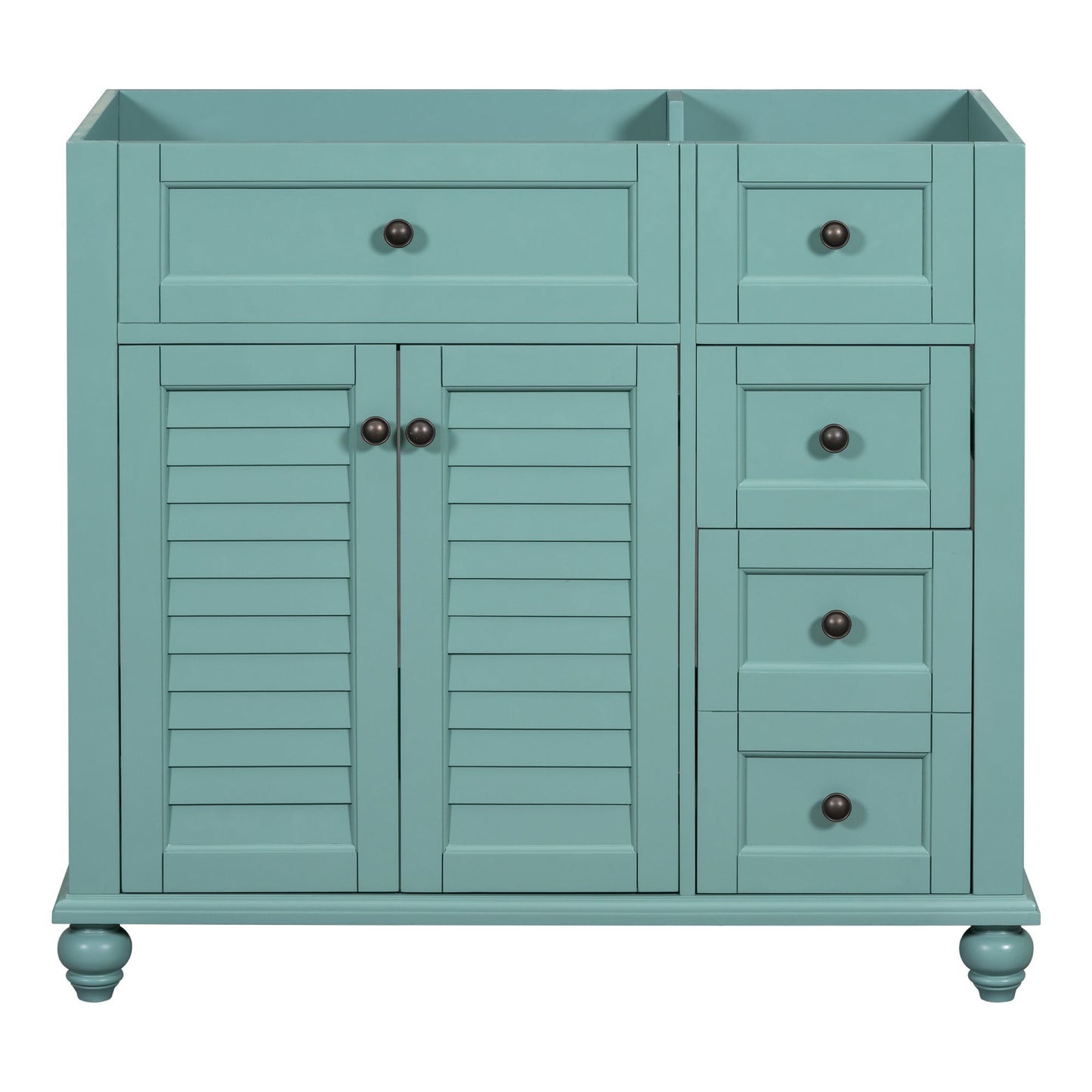 36'' Bathroom Vanity without Top Sink, Free Standing Vanity Set with 2 Drawers& Soft Closing Doors,Solid Wood Frame Bathroom Storage Cabinet (NOT INCLUDE BASIN SINK)