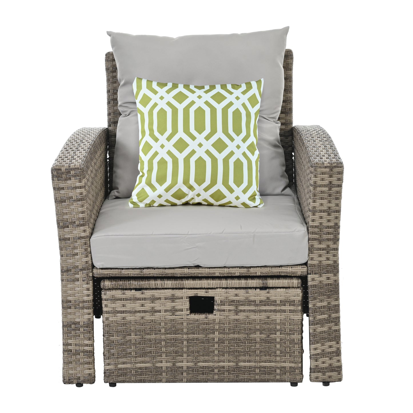 Patio Furniture, Outdoor Furniture, Seasonal PE Wicker Furniture, 6 Set Wicker Furniture With Tempered Glass Coffee Table