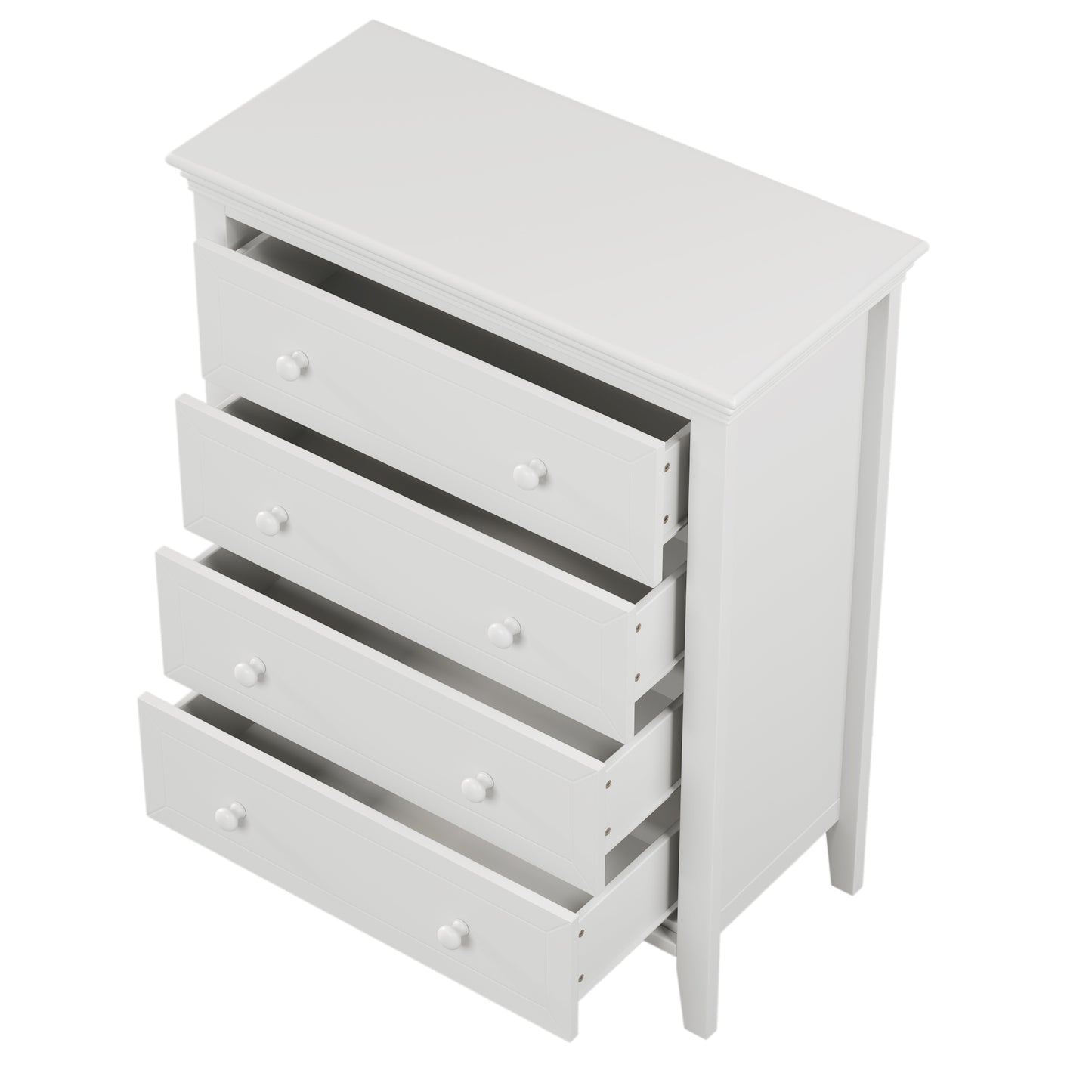 3 Pieces Traditional Concise Style White Bedroom Sets, Nightstand+Chest+Full Bed