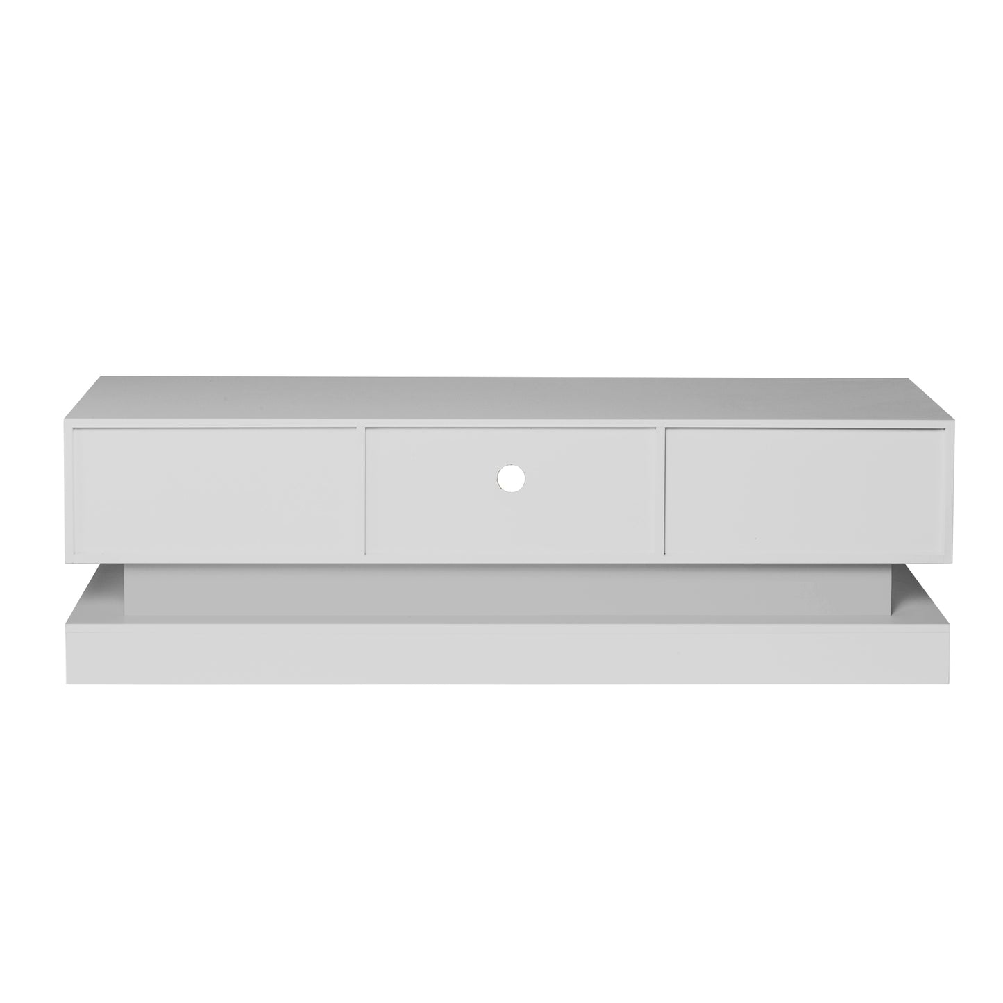 51.18inch WHITE morden TV Stand with LED Lights,high glossy front TV Cabinet,can be assembled in Lounge Room, Living Room or Bedroom,color:WHITE