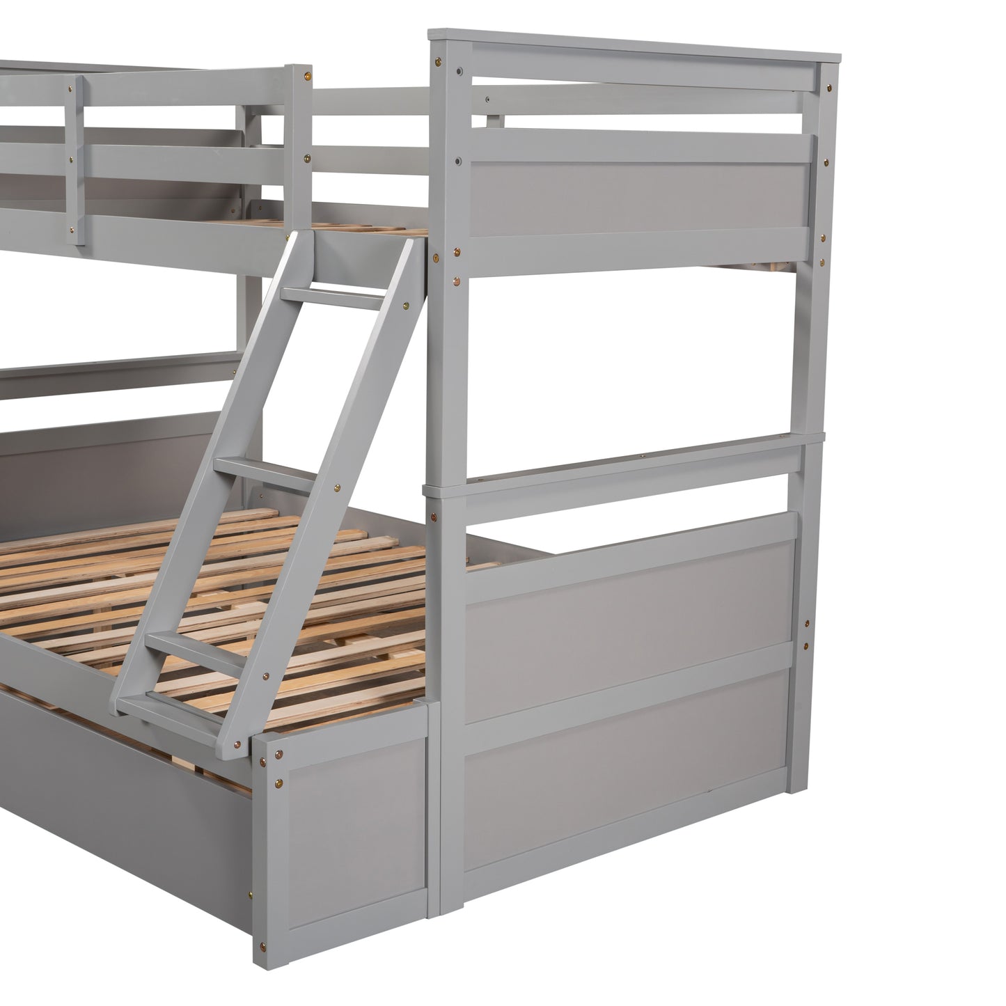 Twin over Full Bunk Bed with Storage - Gray(OLD SKU :LP000022AAE)