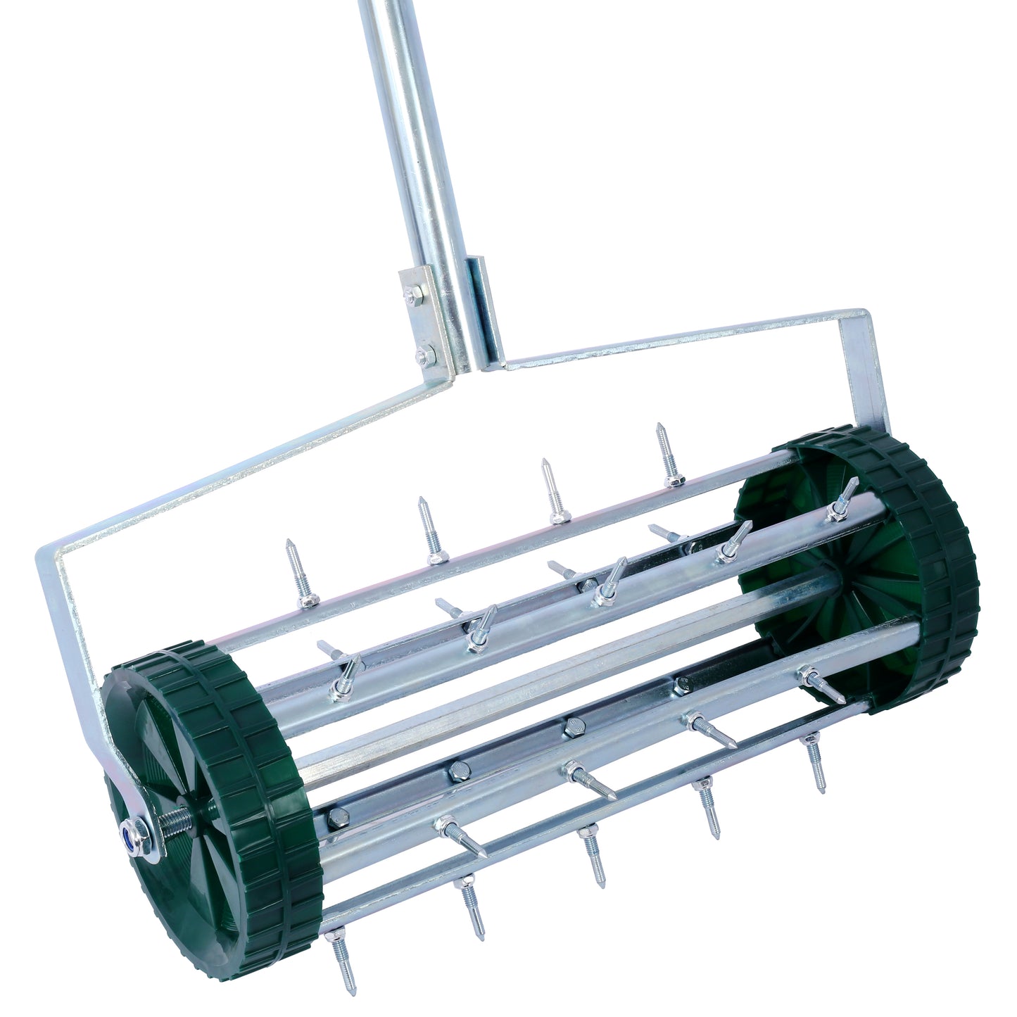 Spike Lawn Aerator, Heavy Duty Rolling Lawn Aerator, Garden Yard Rotary Push Lawn Aeration with Steel Handle