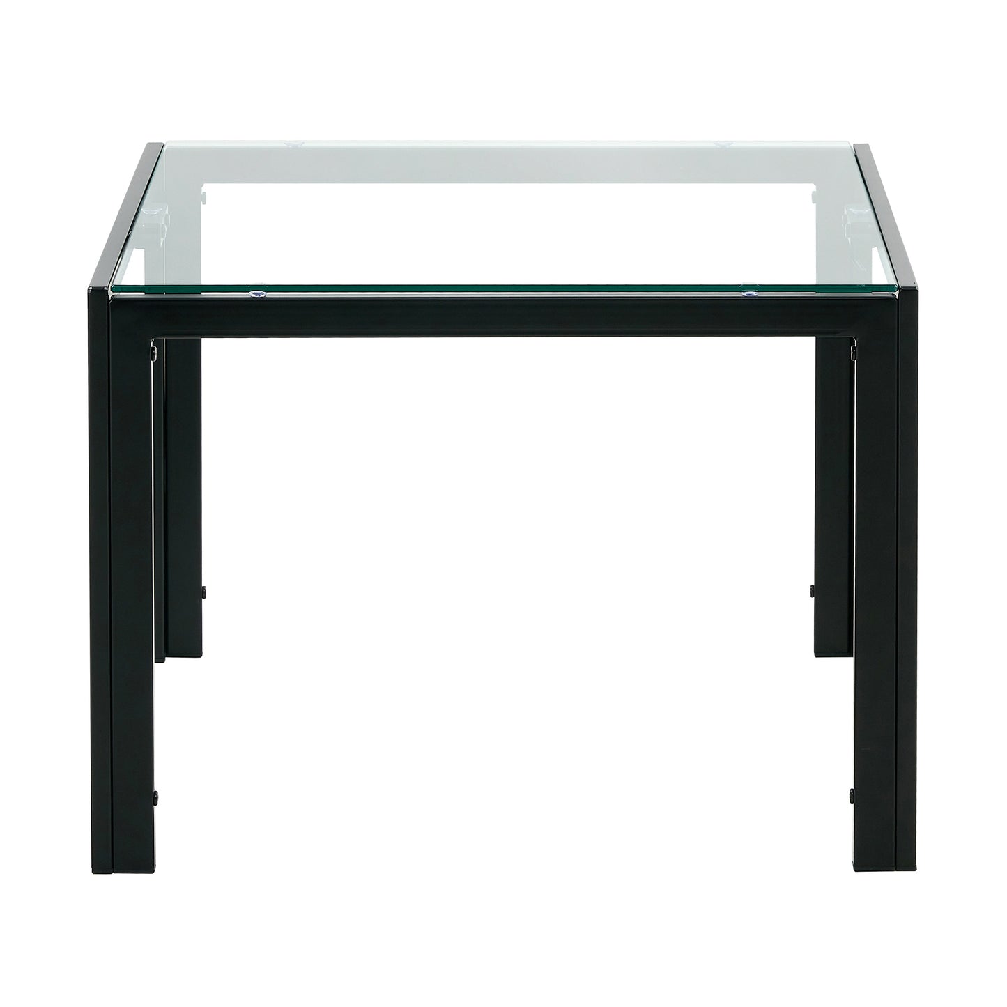 Coffee Table Set of 2, Square Modern Table with Tempered Glass Finish for Living Room,Transparent