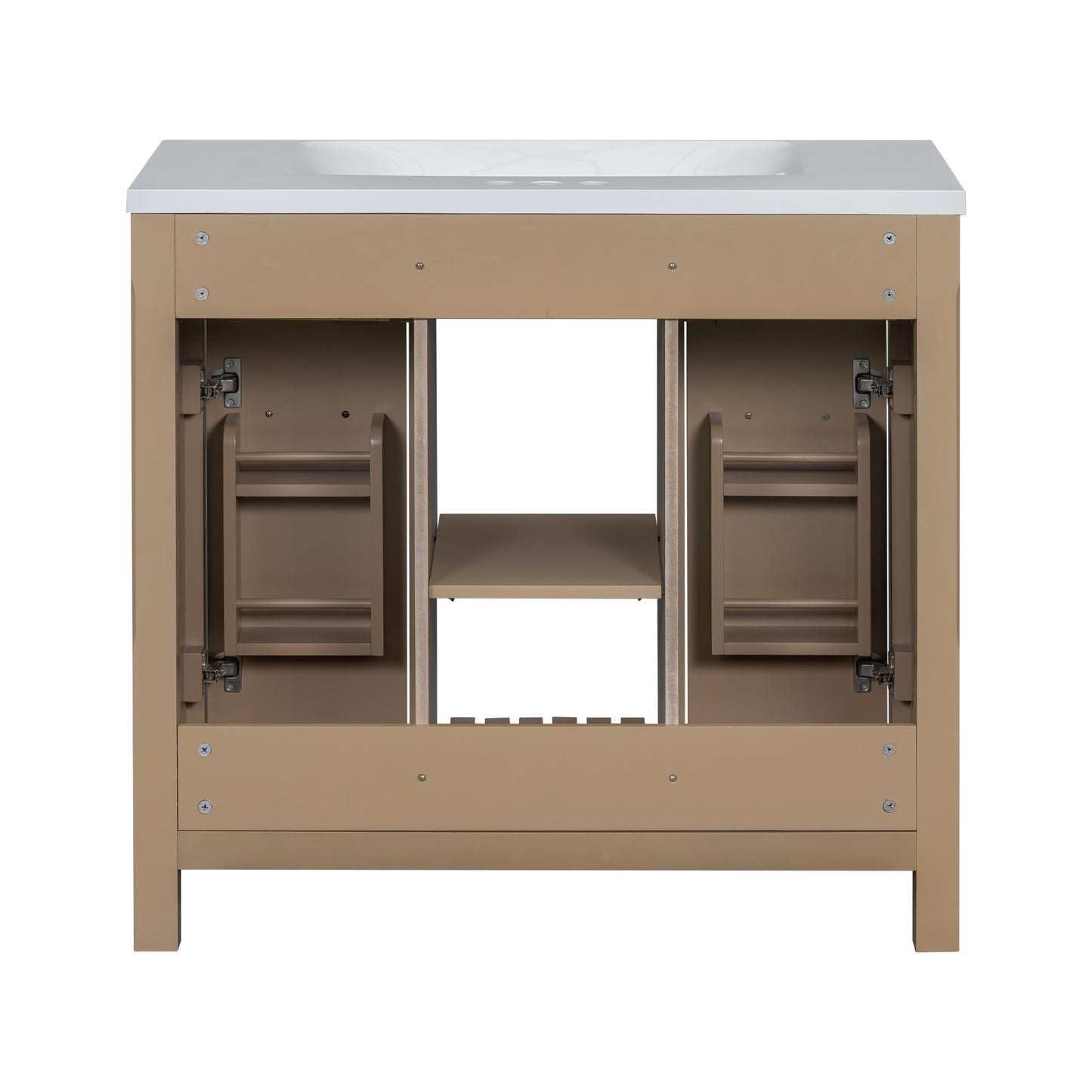 36''Bathroom Vanity with Undermount Sink,Modern Bathroom Storage Cabinet with 2 Drawers and 2 Cabinets,Solid Wood Frame Bathroom Cabinet