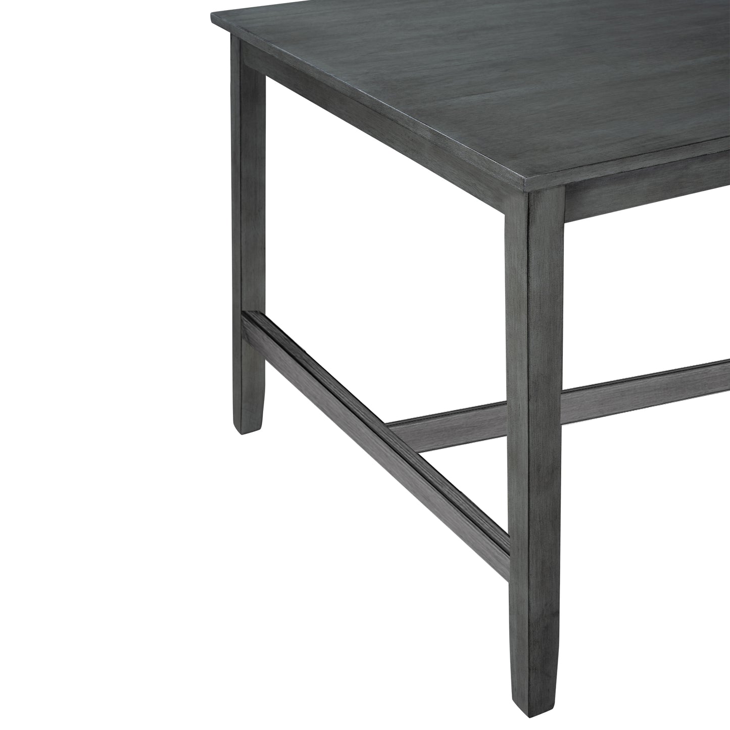 TOPMAX 6 Piece Wooden Dining Table set, Kitchen Table set with 4 Chairs and Bench, Farmhouse Rustic Style,Gray