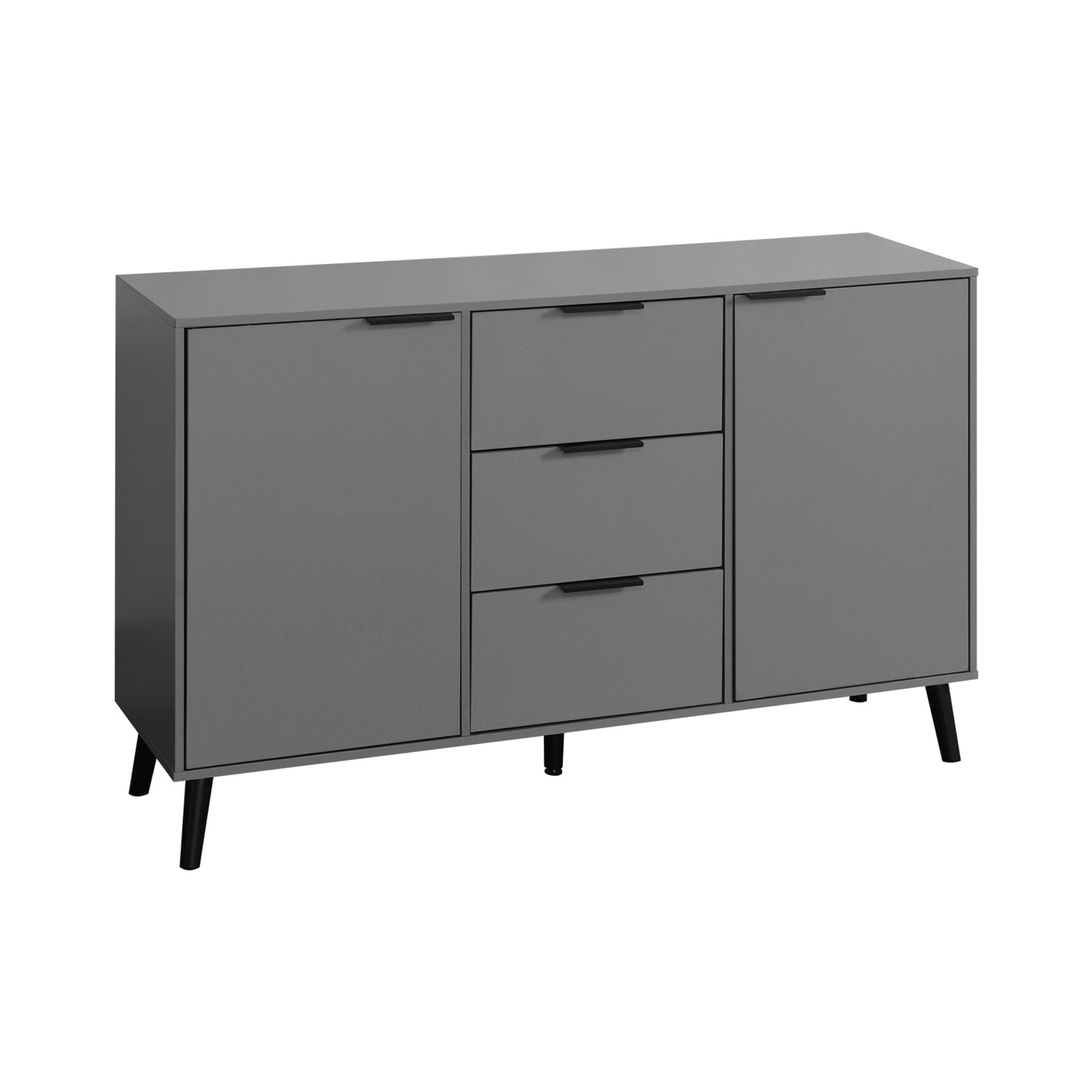 Sideboard Buffet Cabinet with Storage, Wood Coffee Bar Cabinet, 47.2" Kitchen Cabinet with 3 Drawers & 2 Doors, Kitchen Buffet Cabinet Cupboard Gray