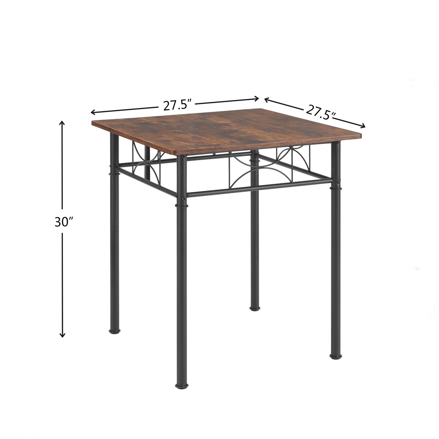 3-Piece Kitchen Dining Room Table Set Retro Brown chair